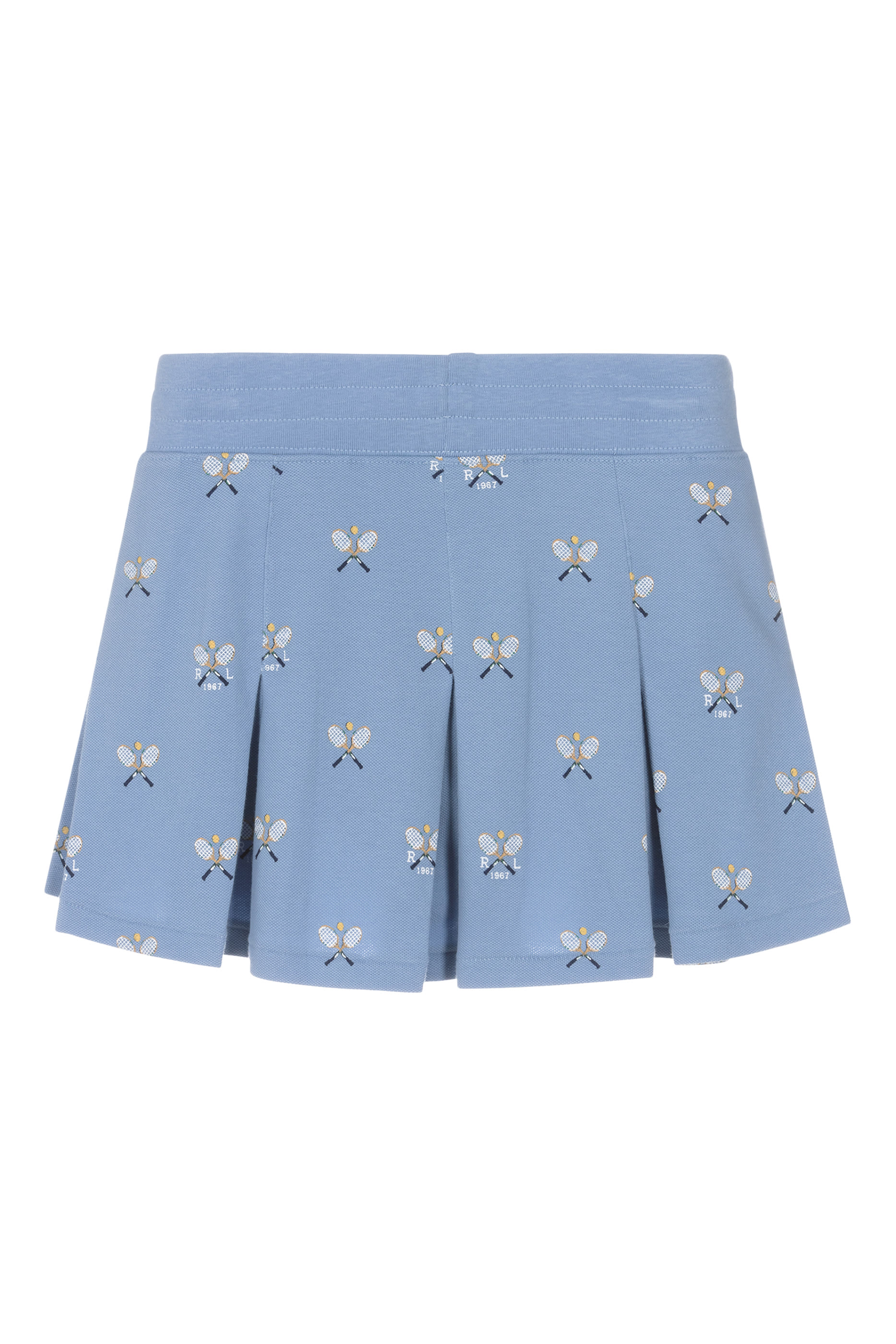 Kids Tennis-Print Stretch Mesh Skort