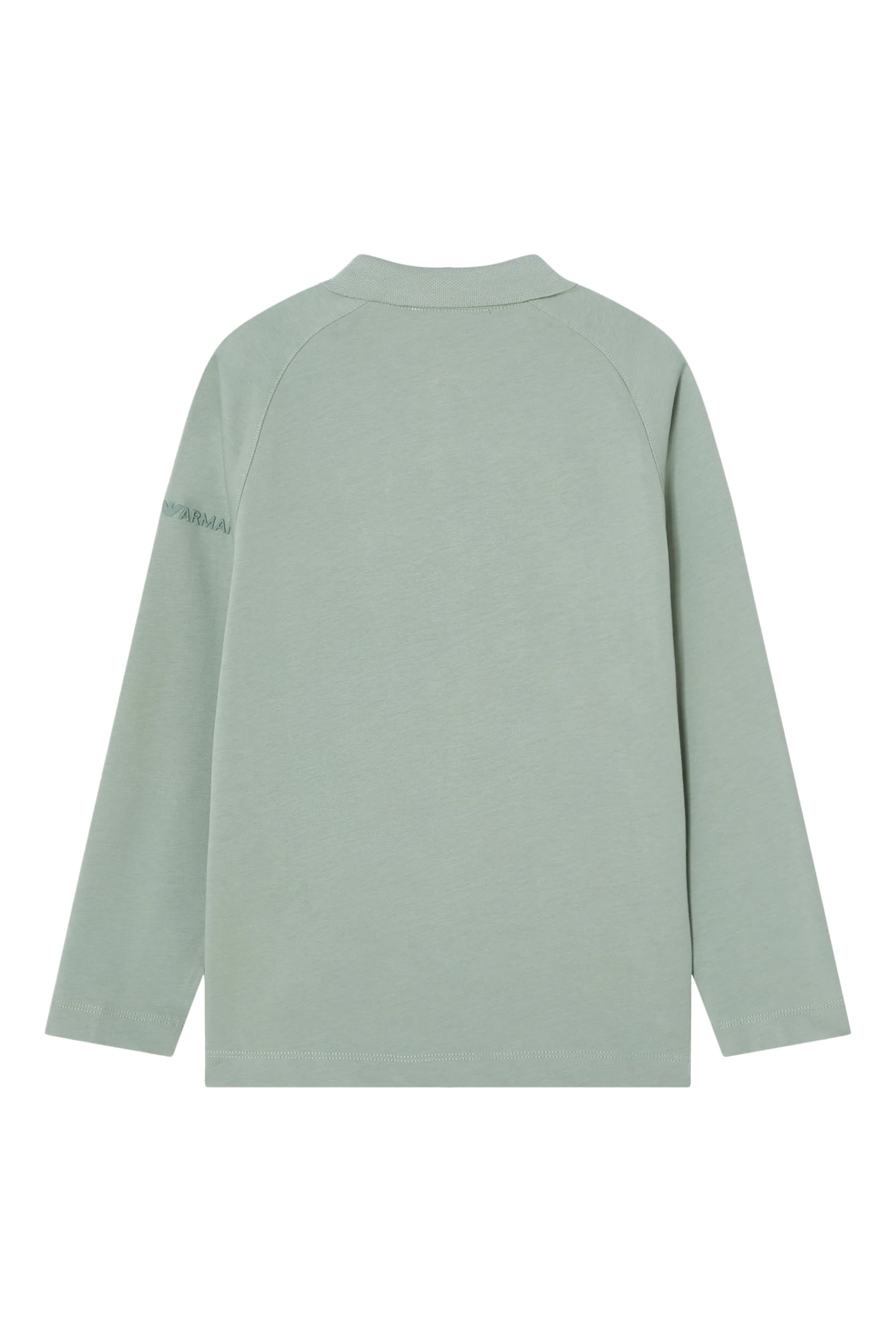 Kids Text Logo Long-Sleeve Polo Shirt 