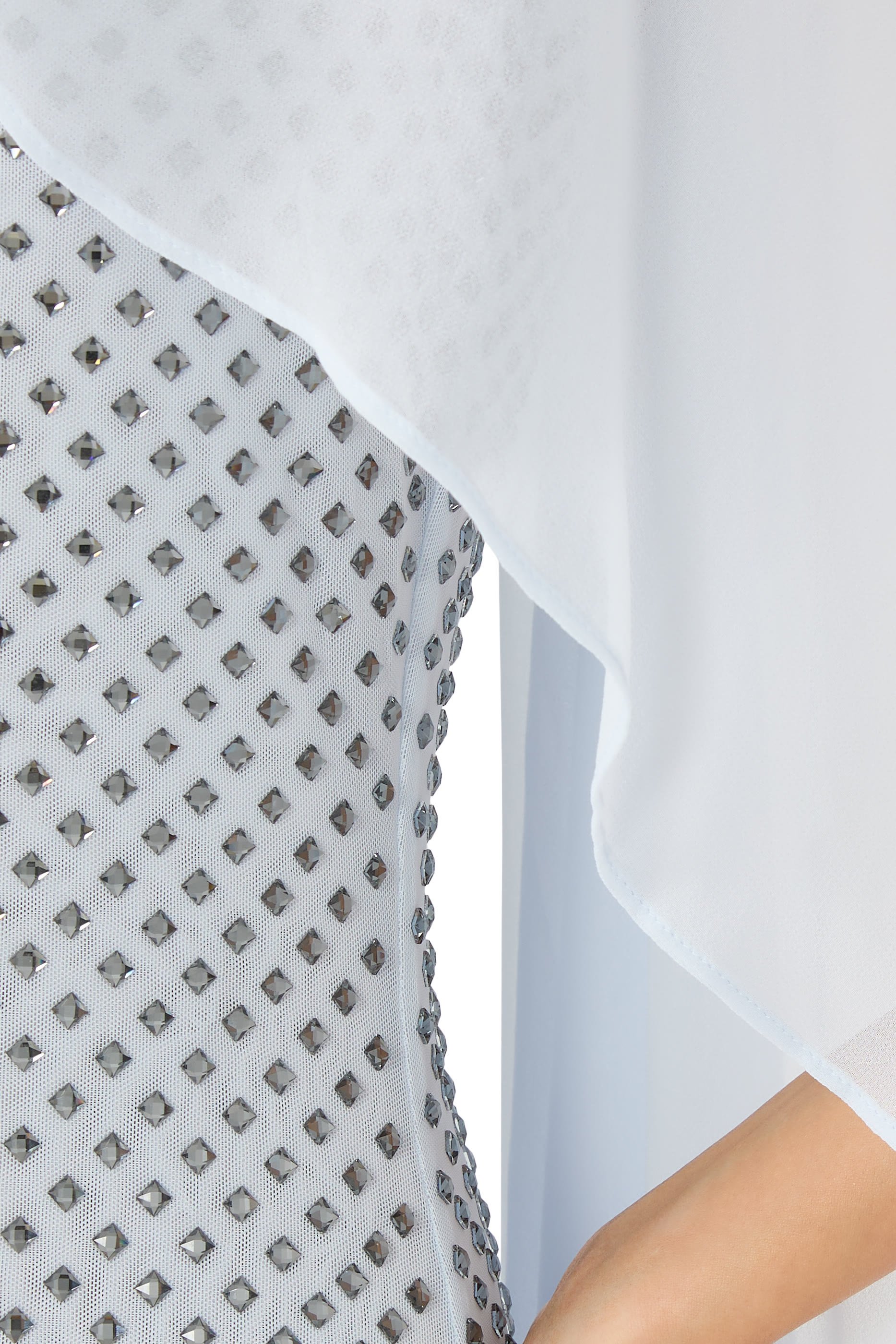 Rhinestone Cape Maxi Dress