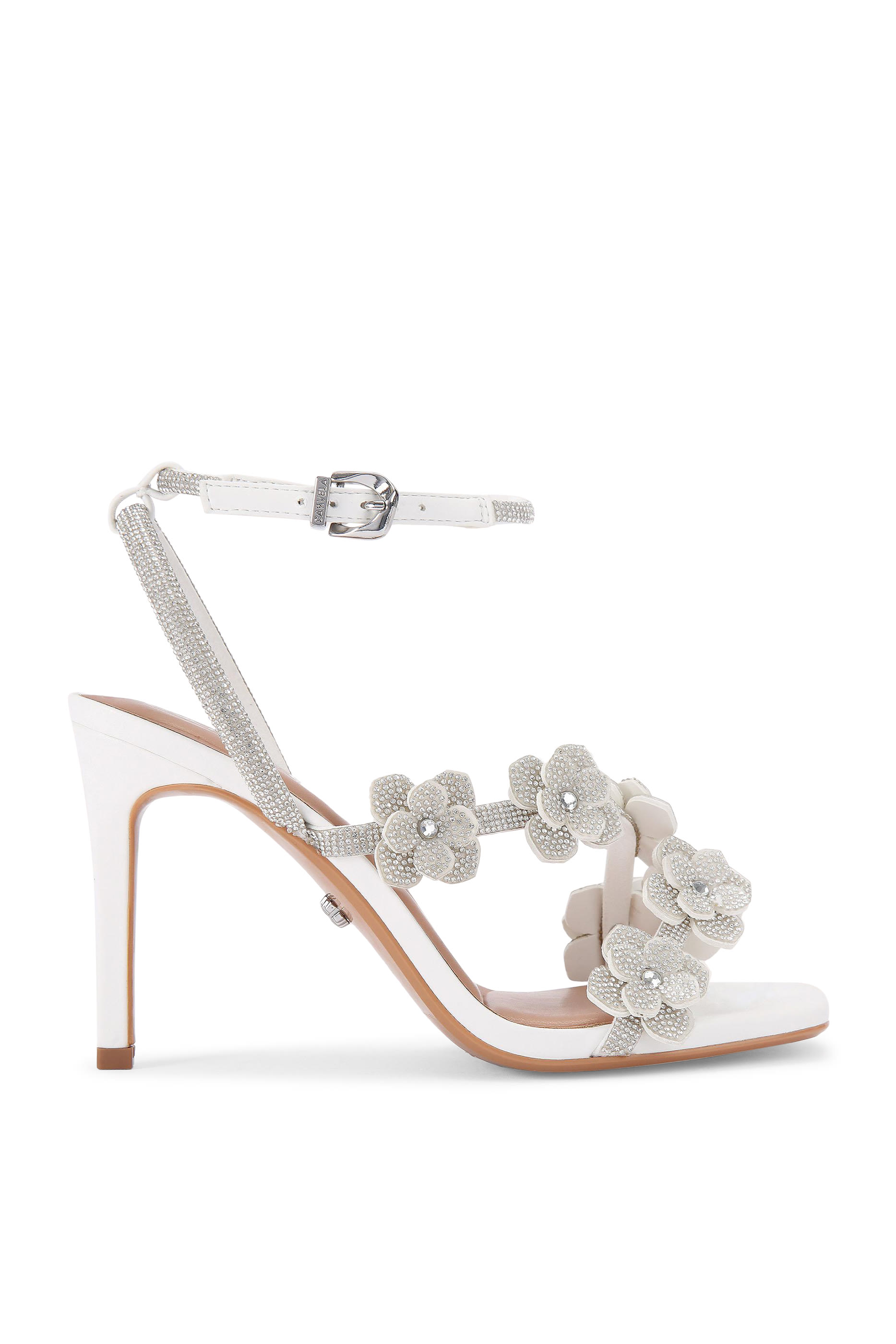 Petalo 90 Silver Crystal Sandals