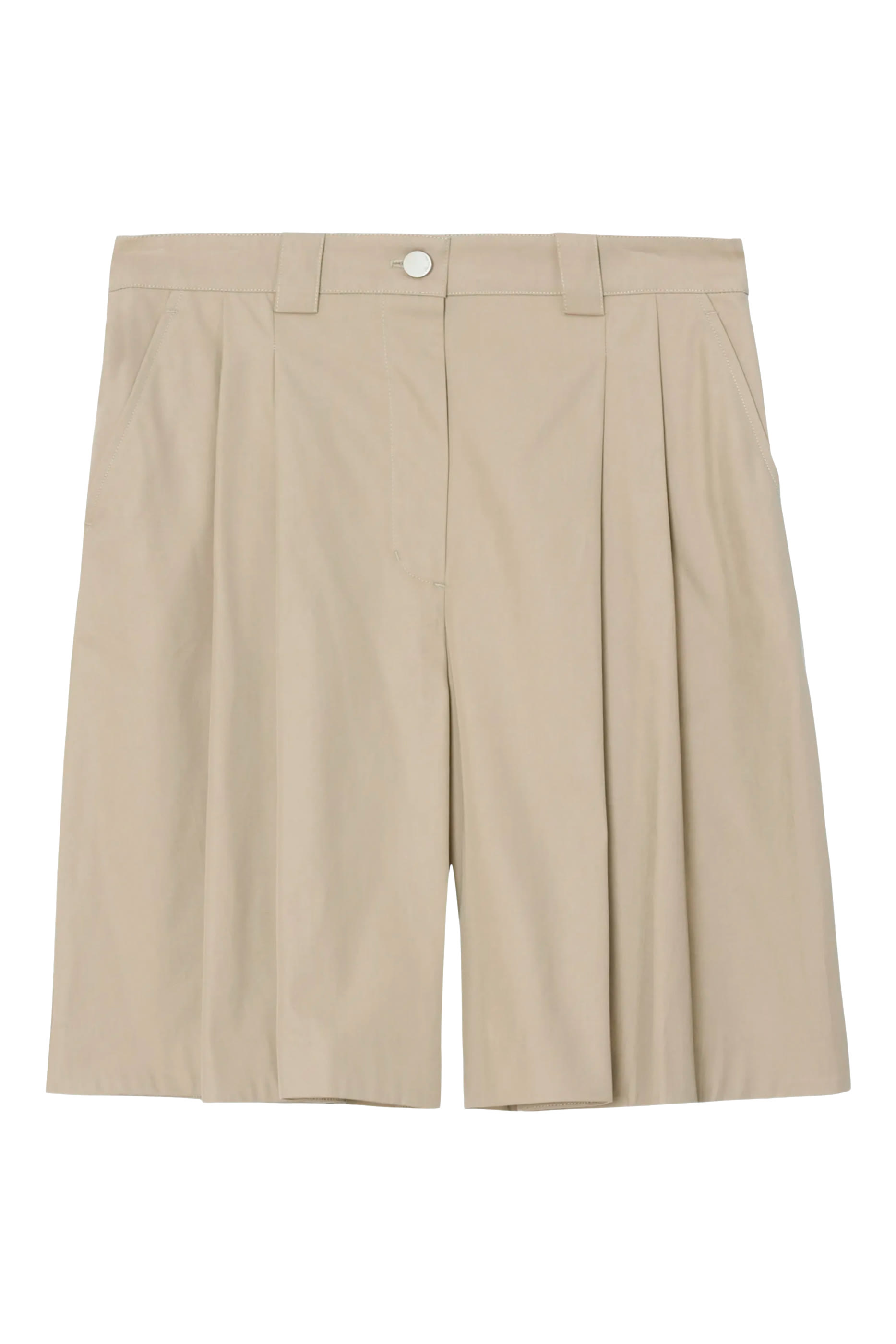 Two-Toned Wide Pleated Shorts