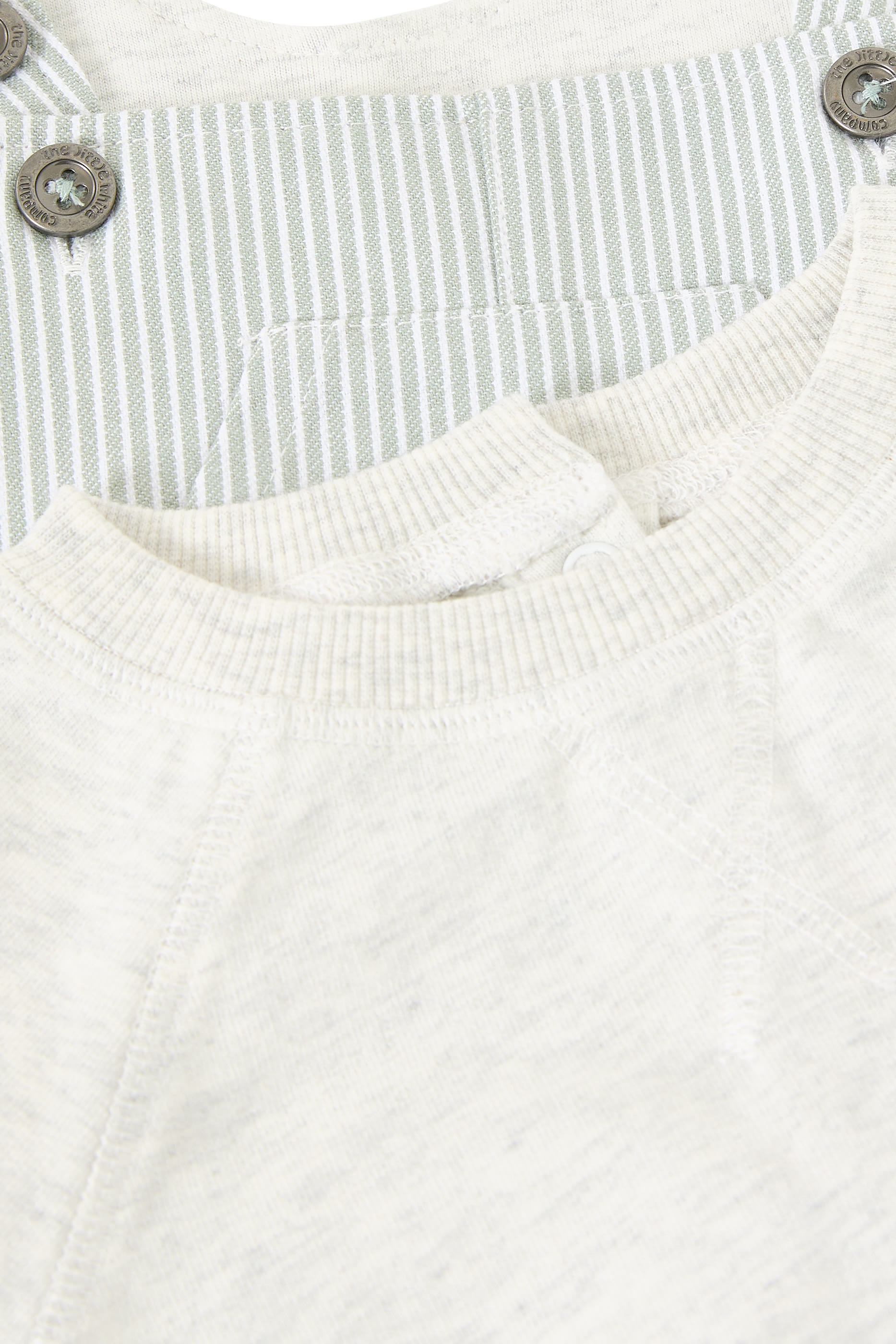 Kids Striped Twill Dungarees & Sweatshirt Set