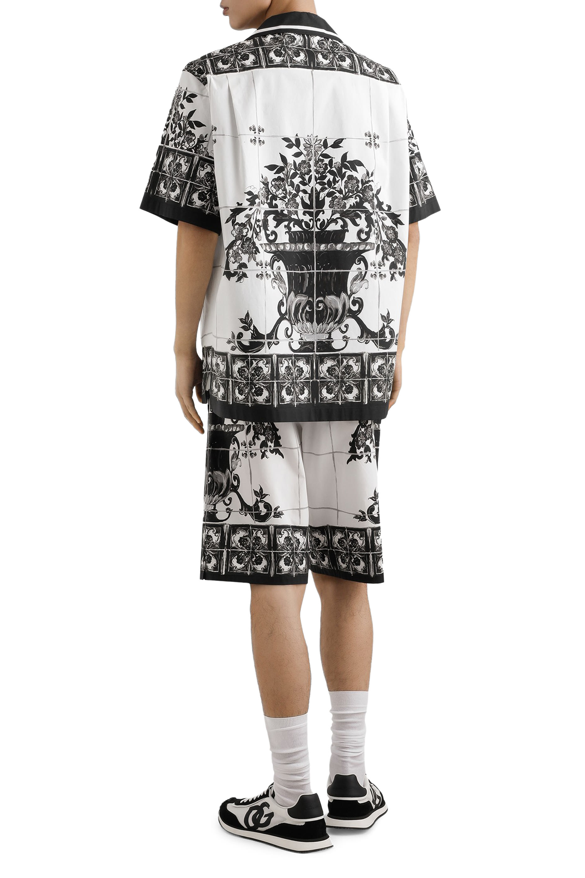 Majolica-Print Poplin Hawaii Shirt