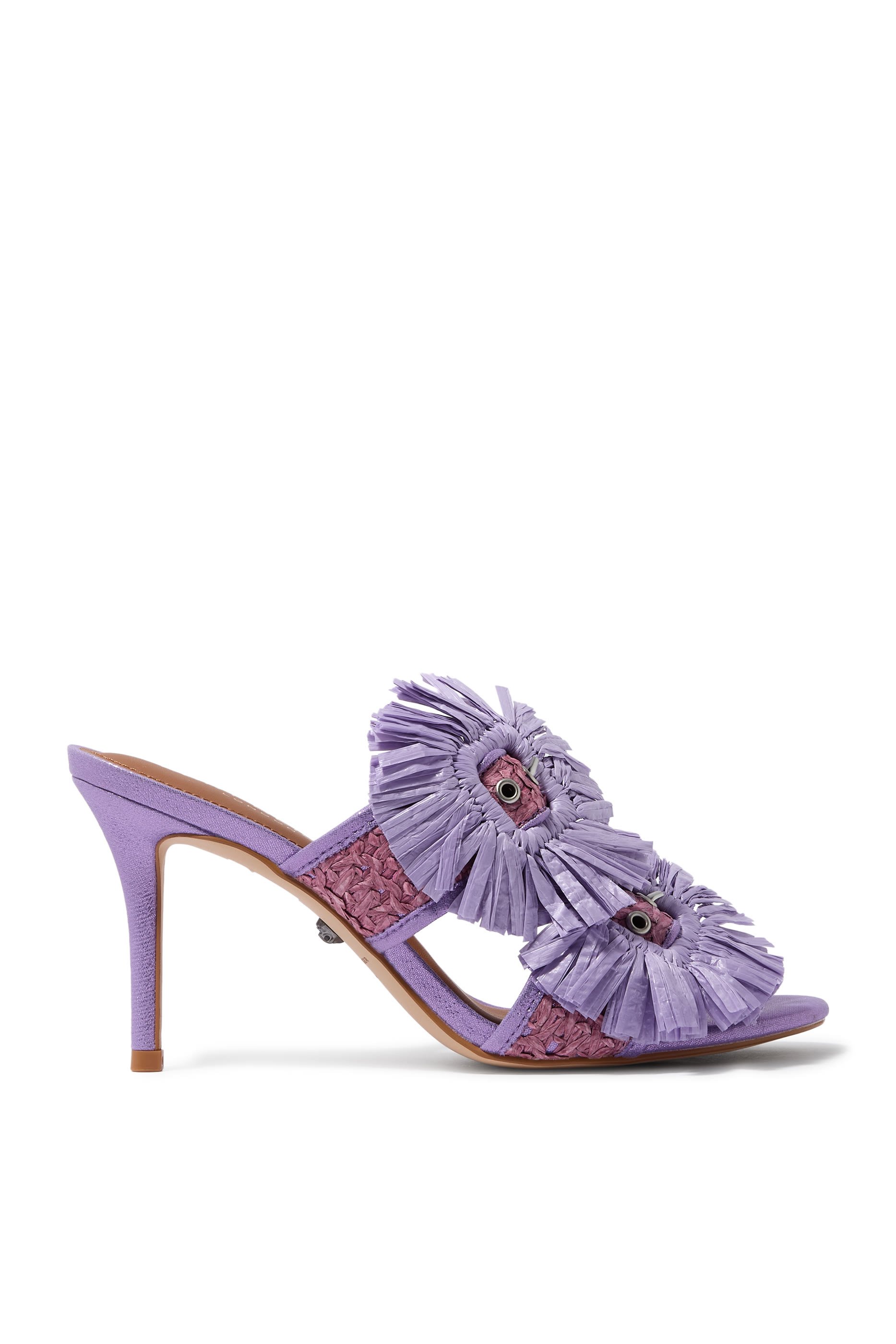 Raffia Buckle Flat Sandals