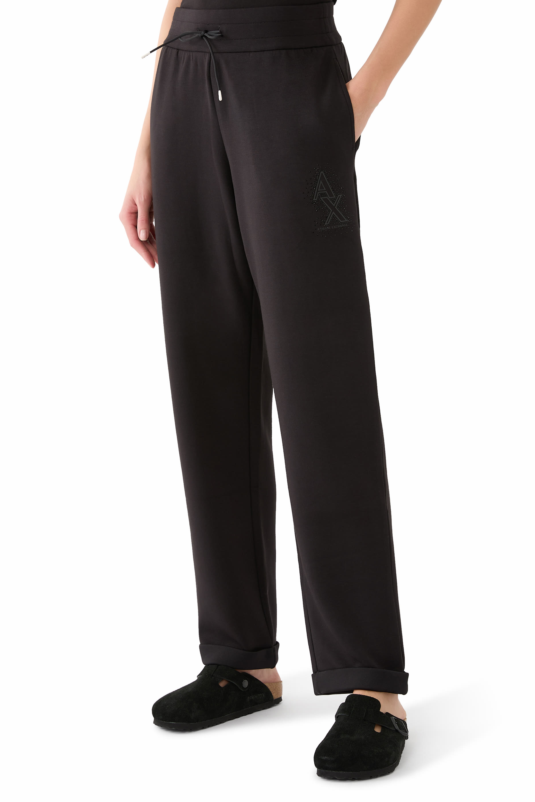 Rhinestone Logo Interlock Trousers