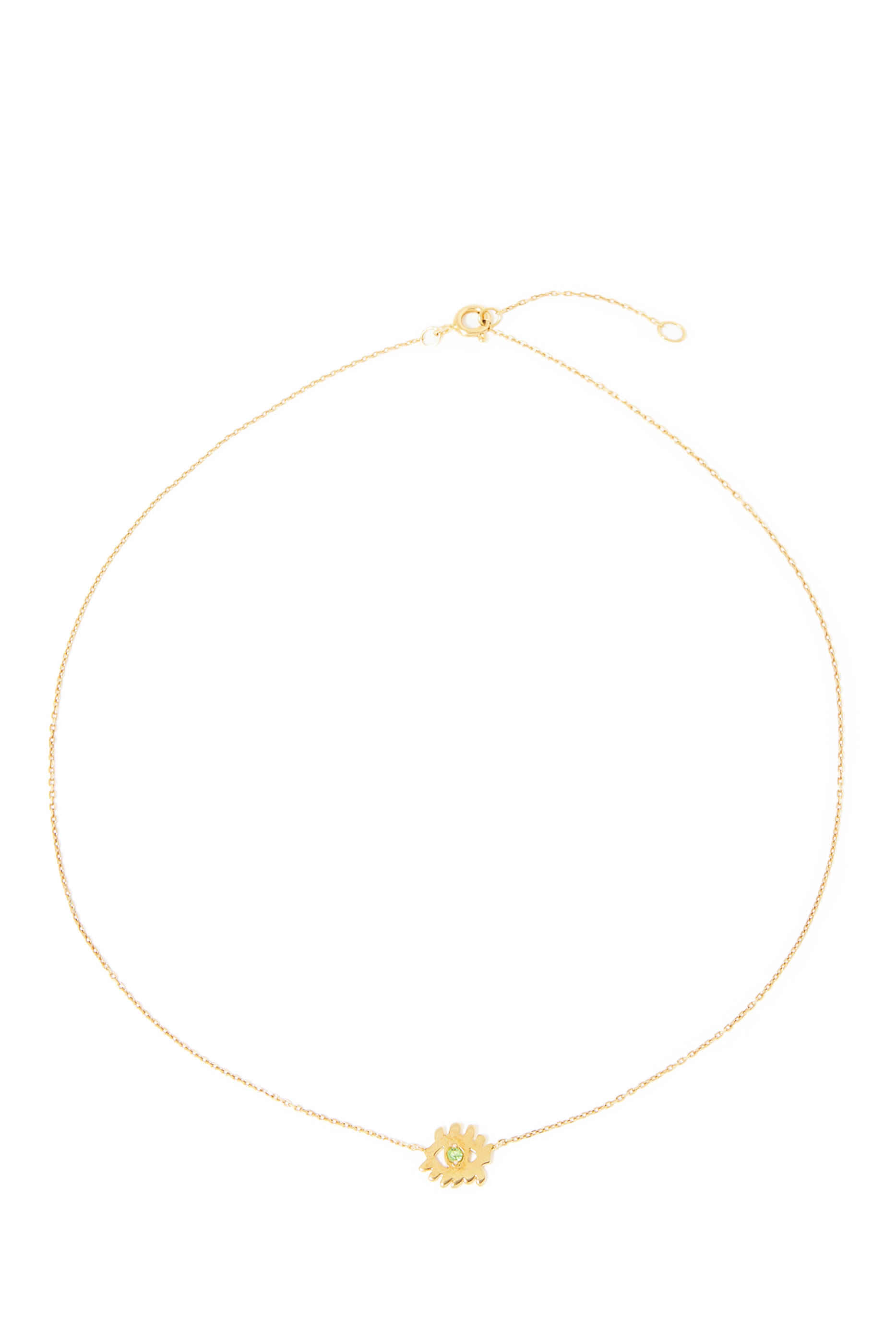 Evil Eye Necklace, 18k Yellow Gold & Tourmaline