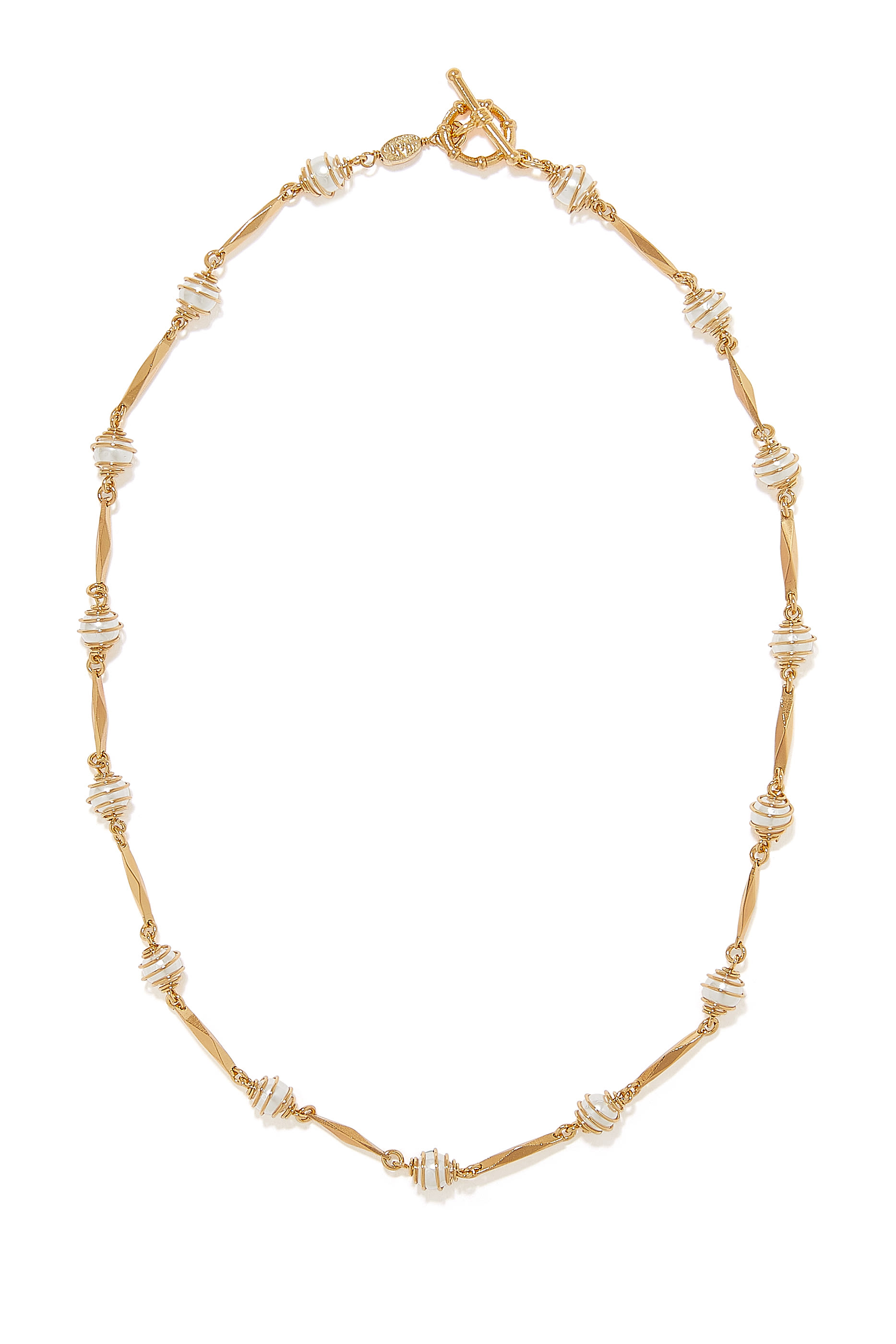 Perla Chain Necklace, Gold-Plated Metal & Pearls