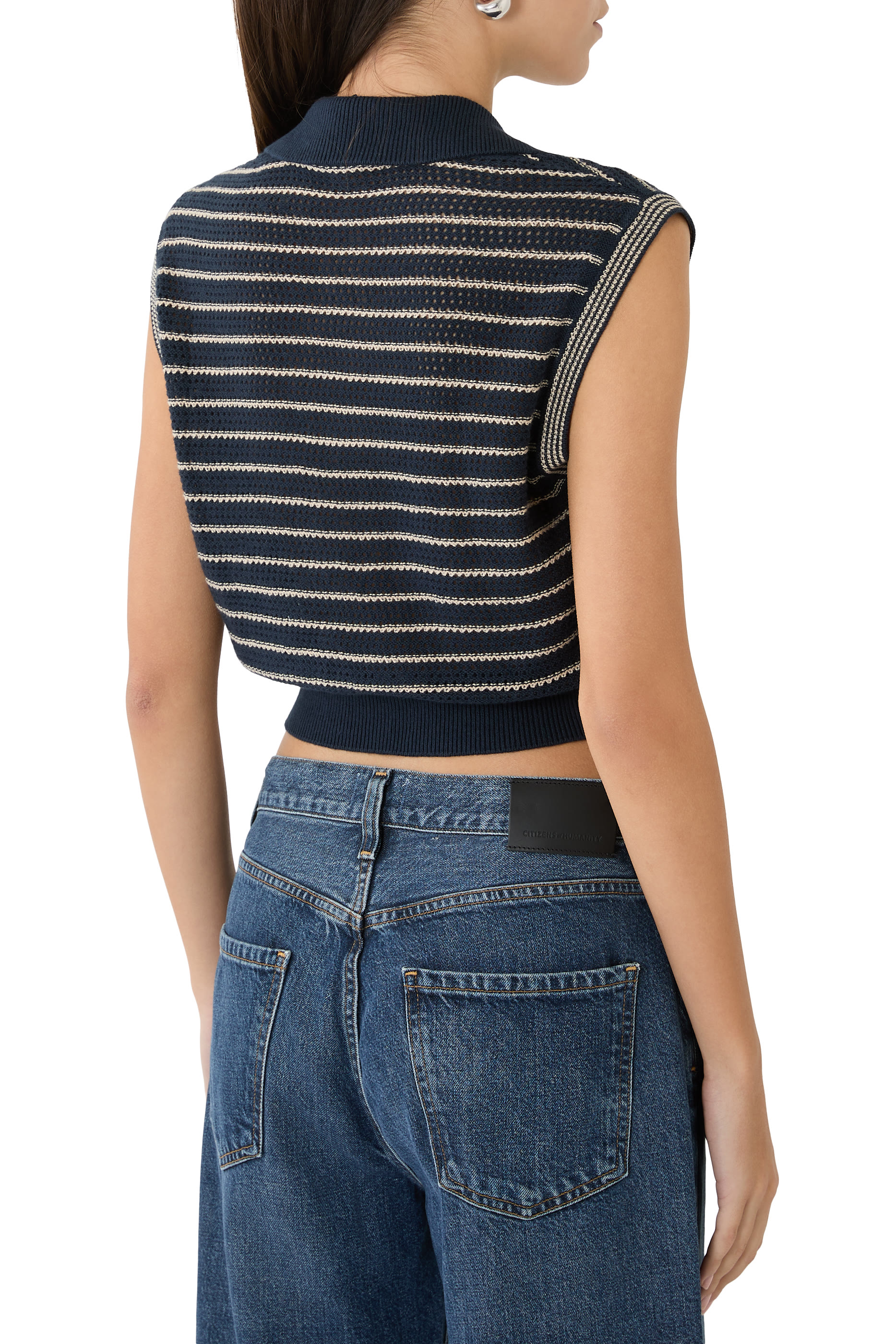 Logo Striped Polo Knit