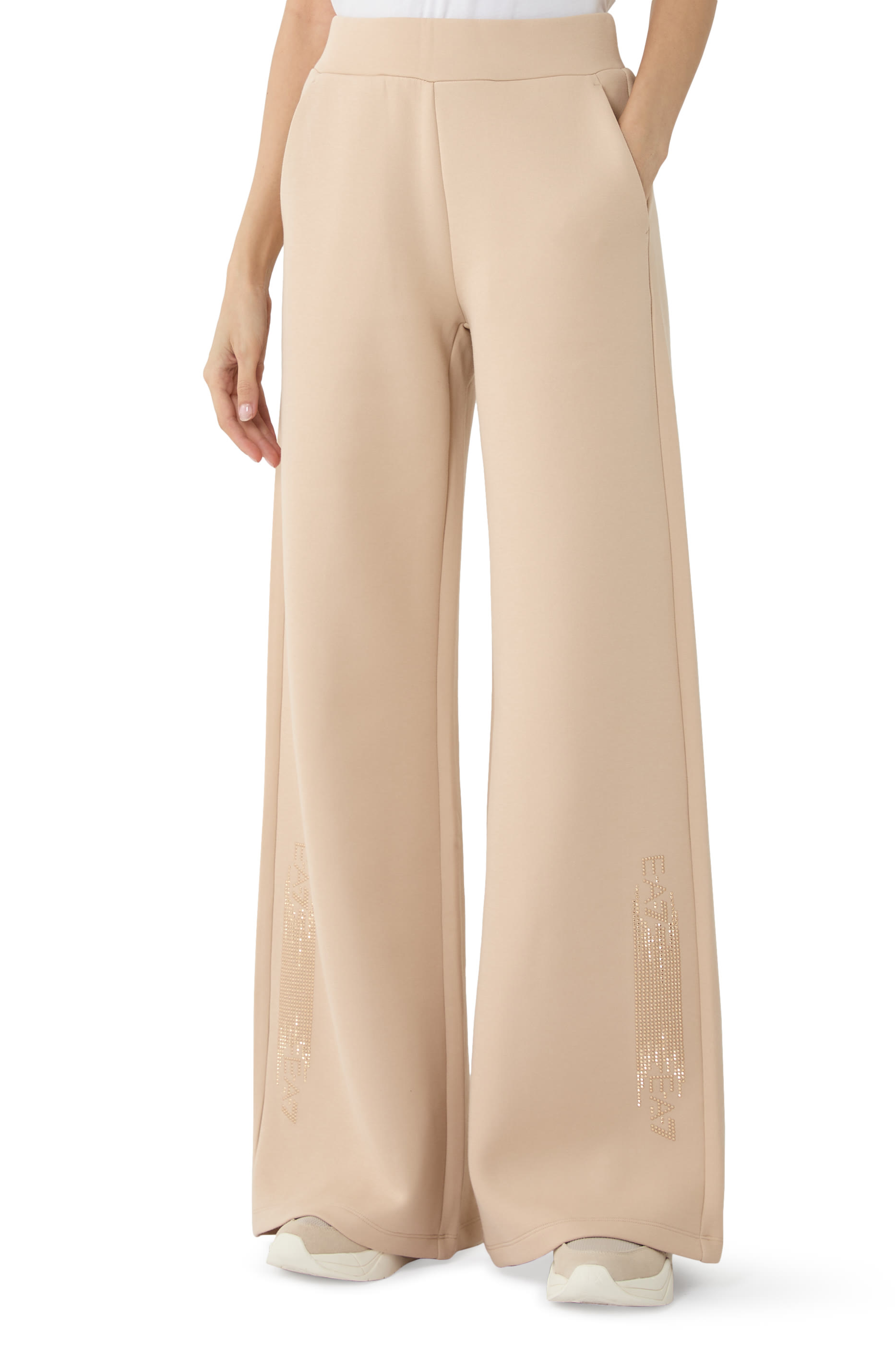 Logo Series Cotton-Blend Wide-Leg Trousers