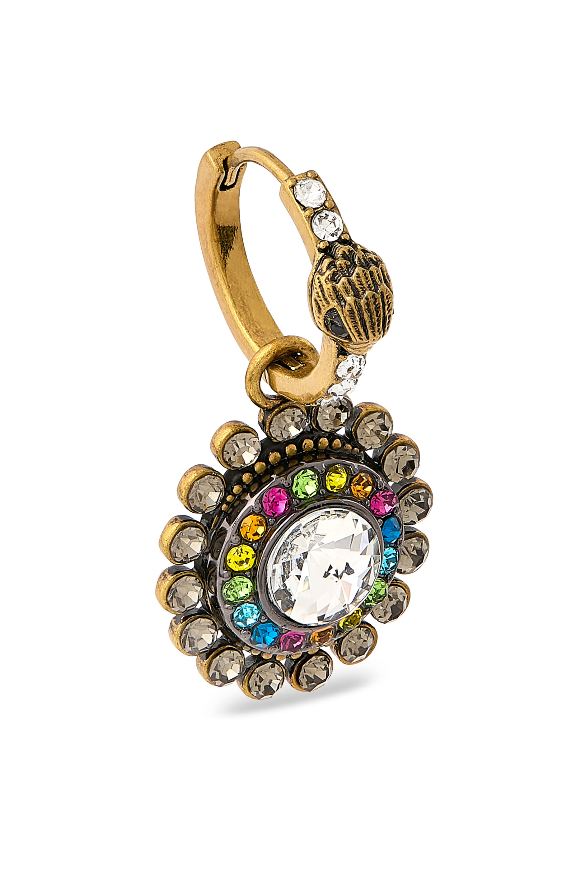 Octavia Earrings, Brass & Crystals