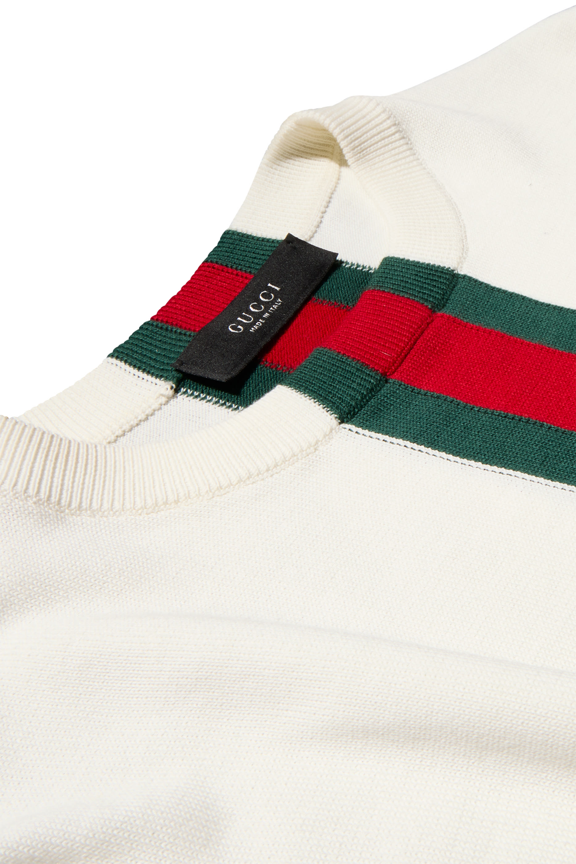  Knit Cotton T-Shirt with Web Intarsia