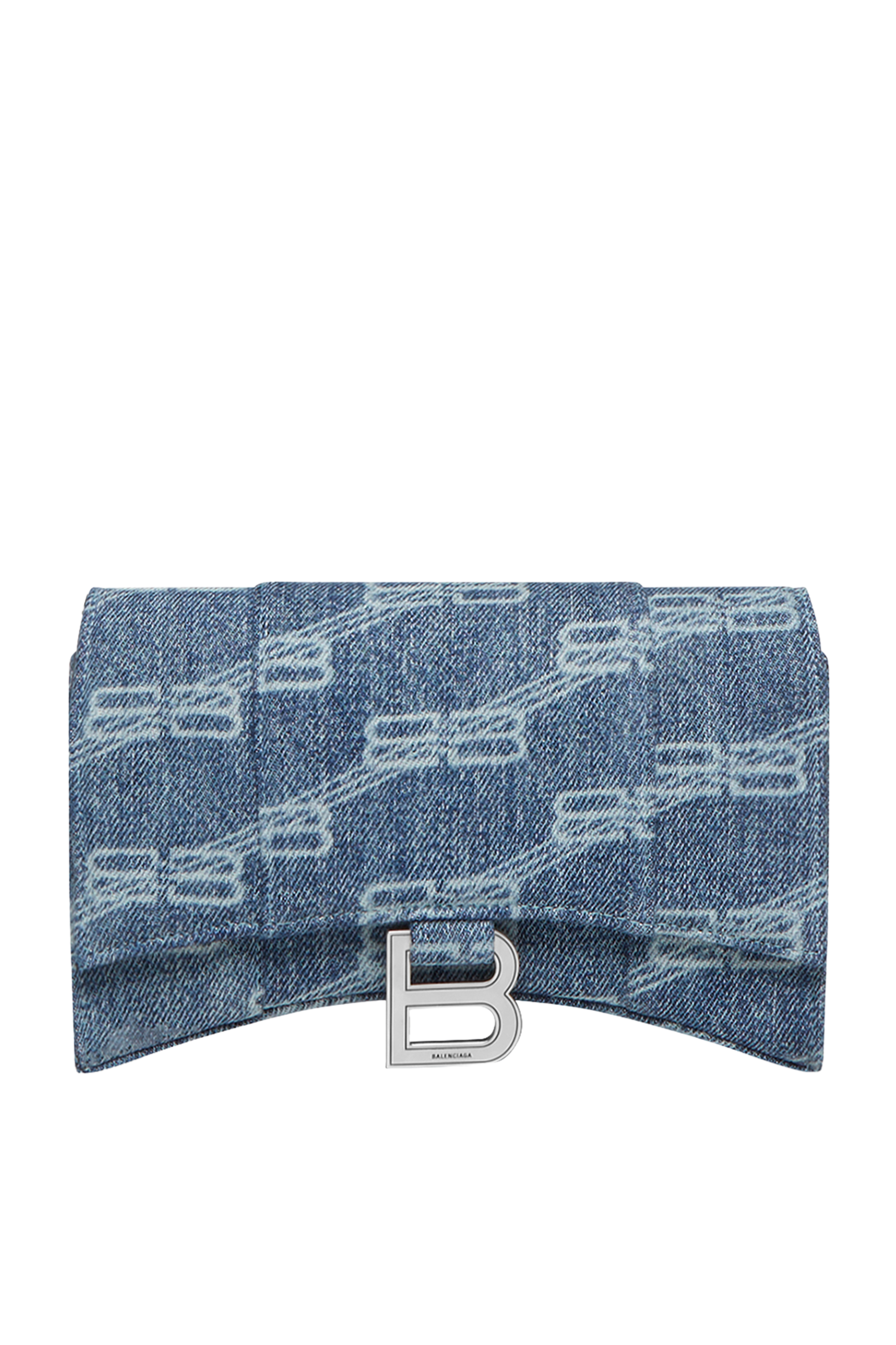 Denim Hourglass Wallet With Chain