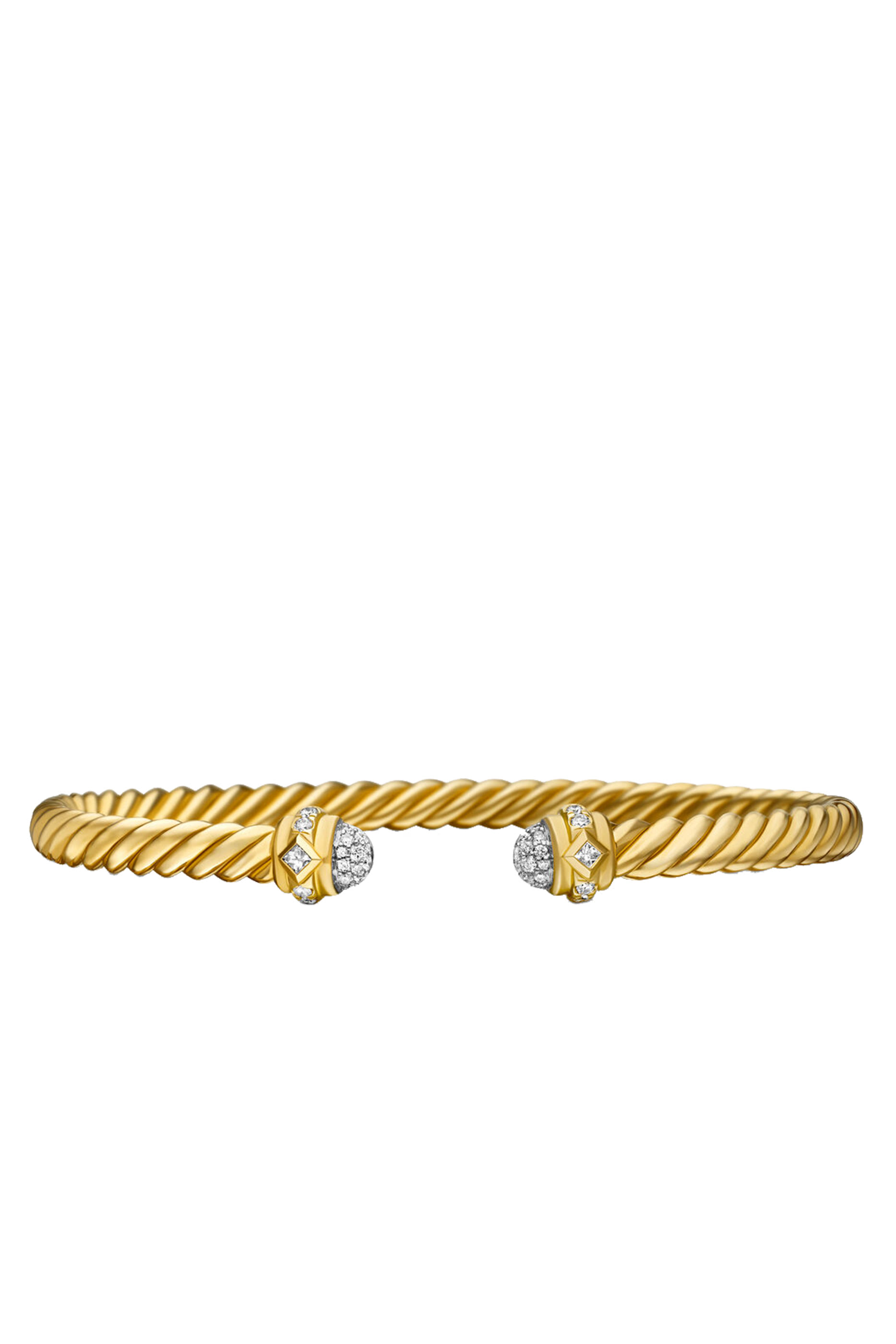Renaissance Oval Cablespira Bracelet , 18k Yellow Gold & Diamonds