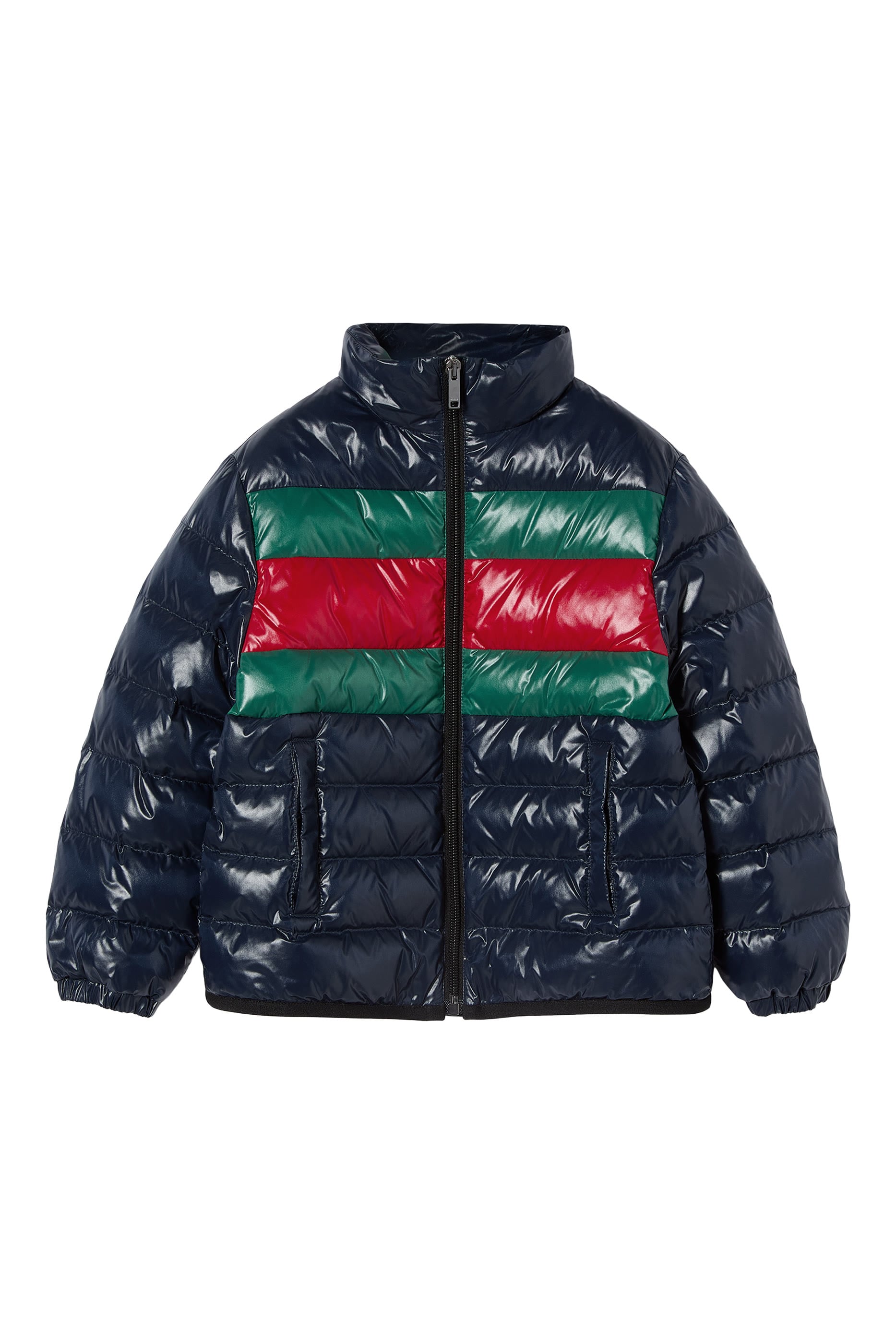 Kids Web Stripe Detail Padded Jacket