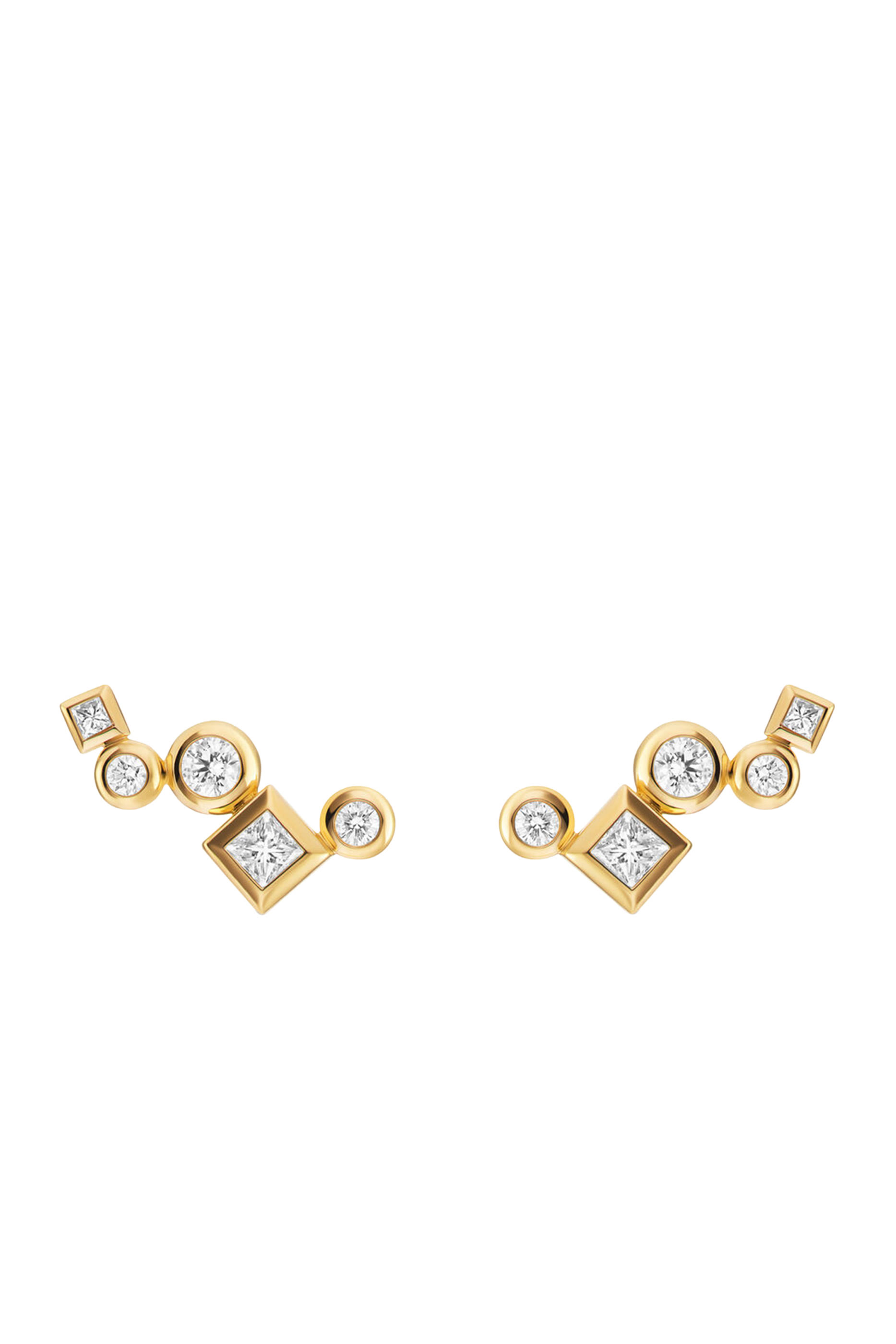 Petite Modern Renaissance® Climber Earrings, 18k Yellow Gold & Diamonds