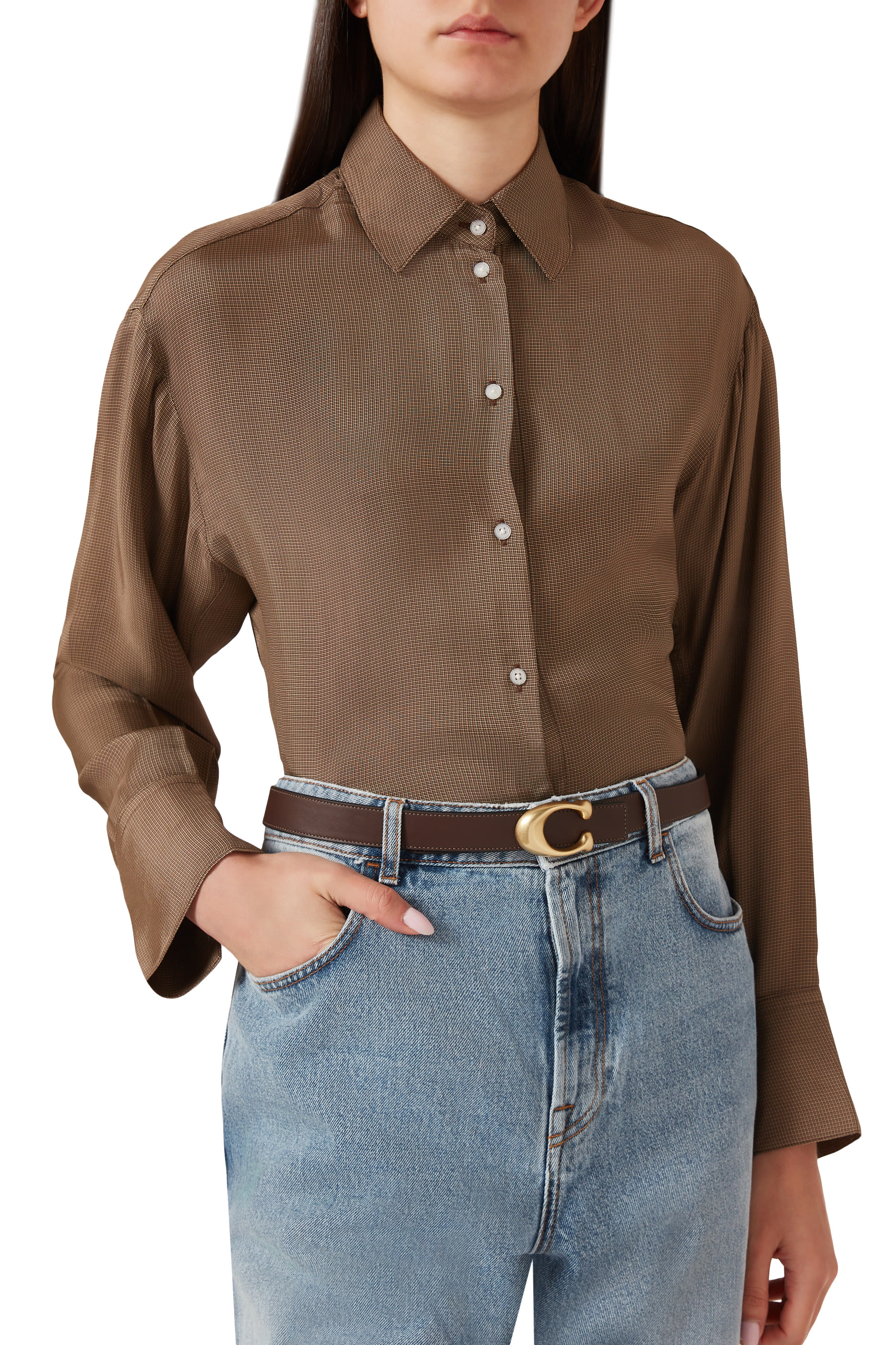 Sculpted C Buckle Reversible Belt