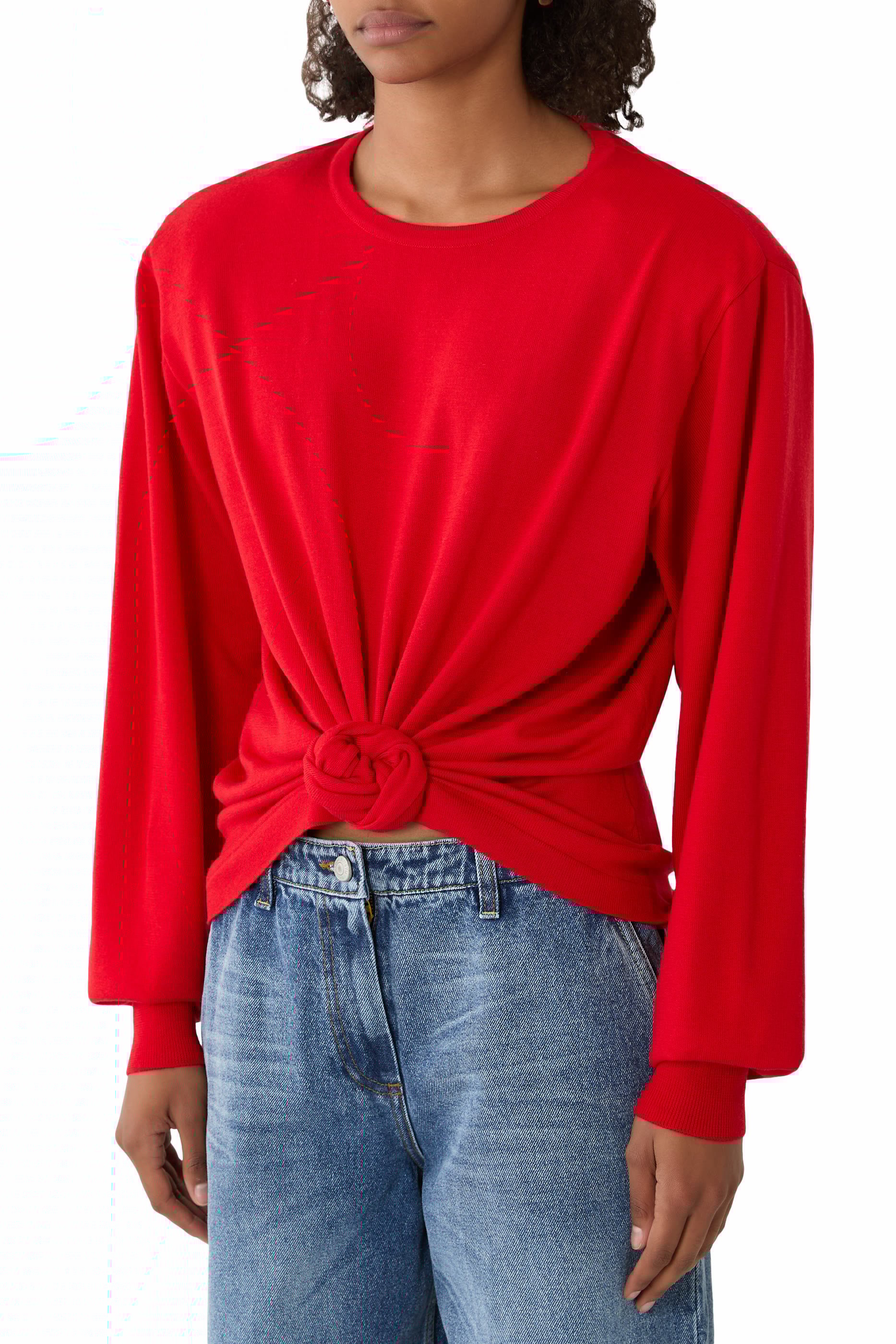 Knotted Long-Sleeves Top