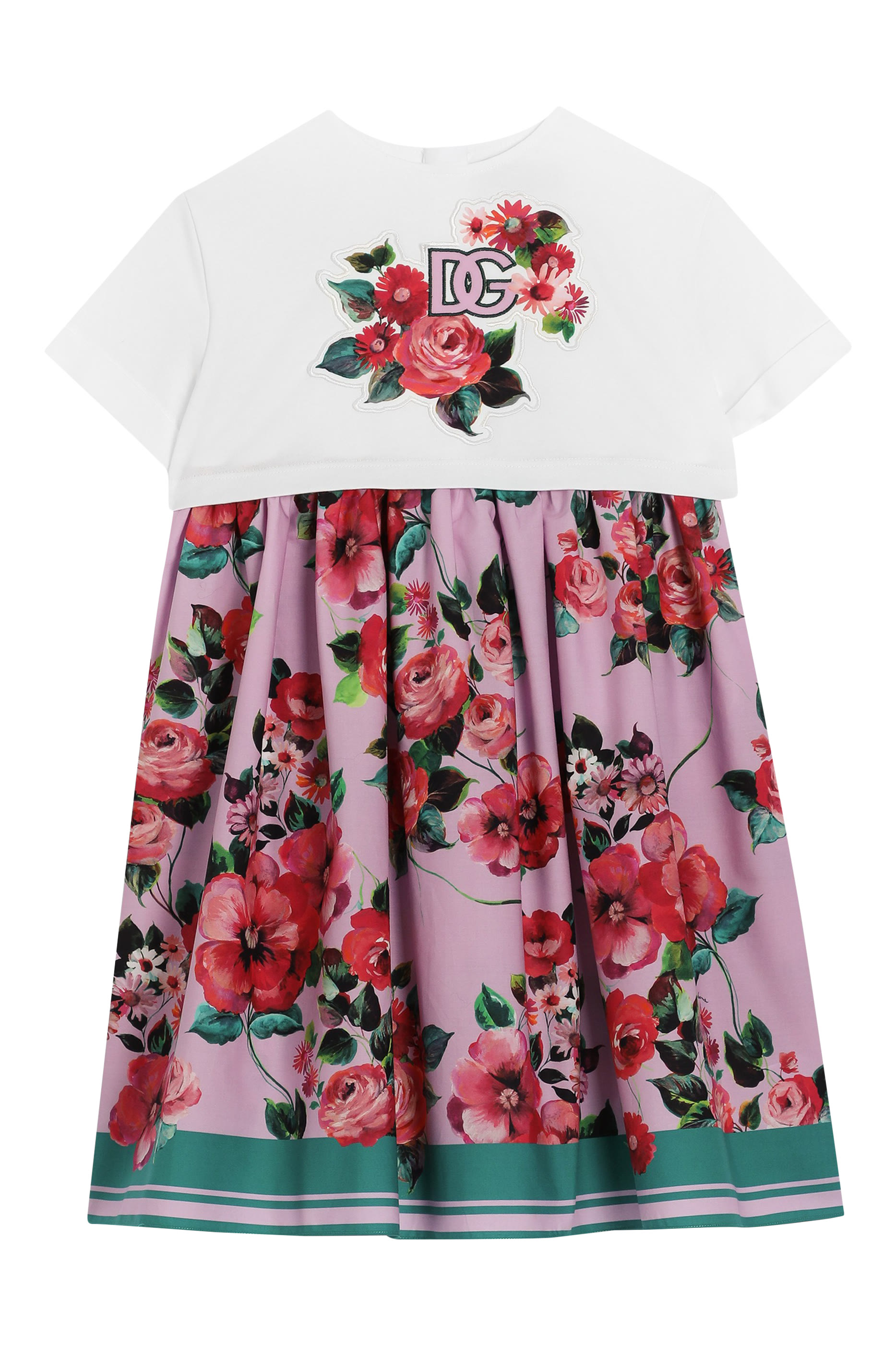 Kids Printed Poplin and Jersey Dress