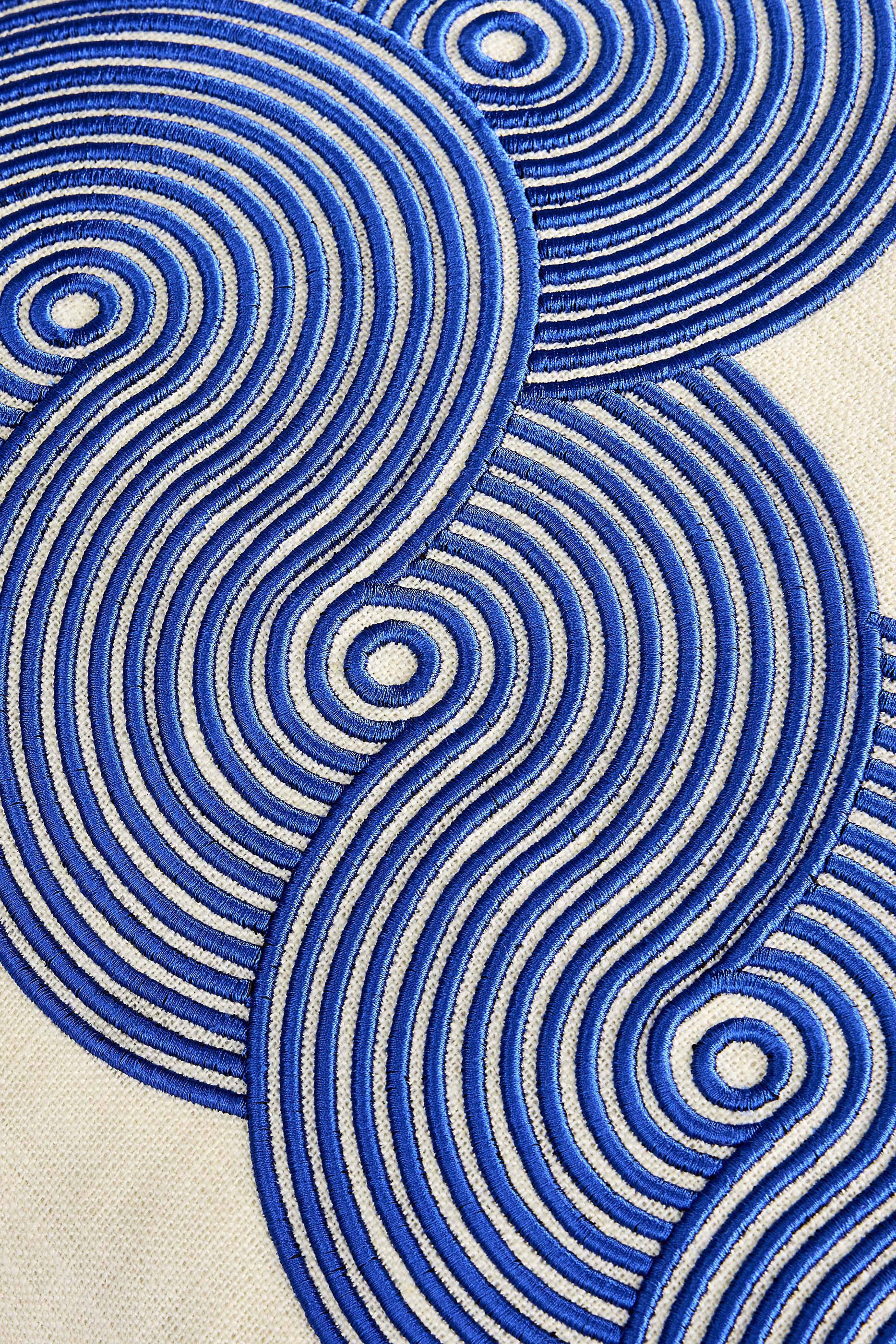 Pompidou Cobalt Border Cushion