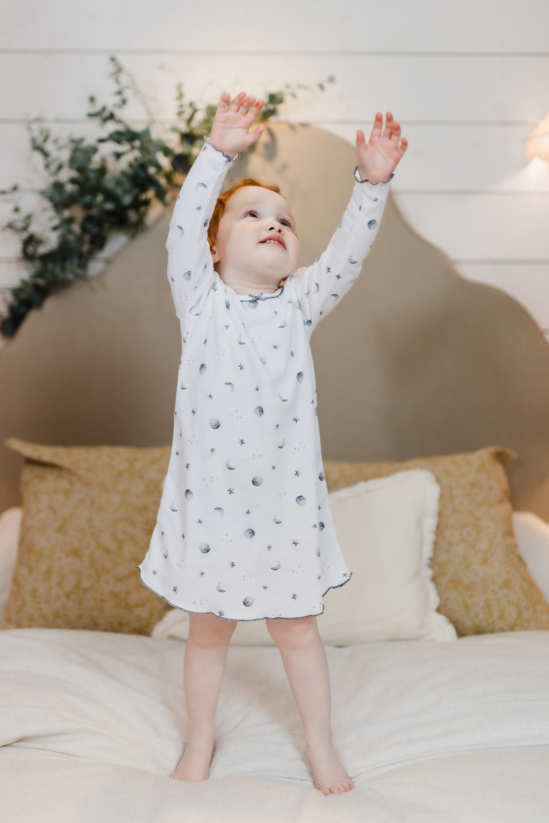 Kids  Starlit Moon Print Long Sleeve Nightdress
