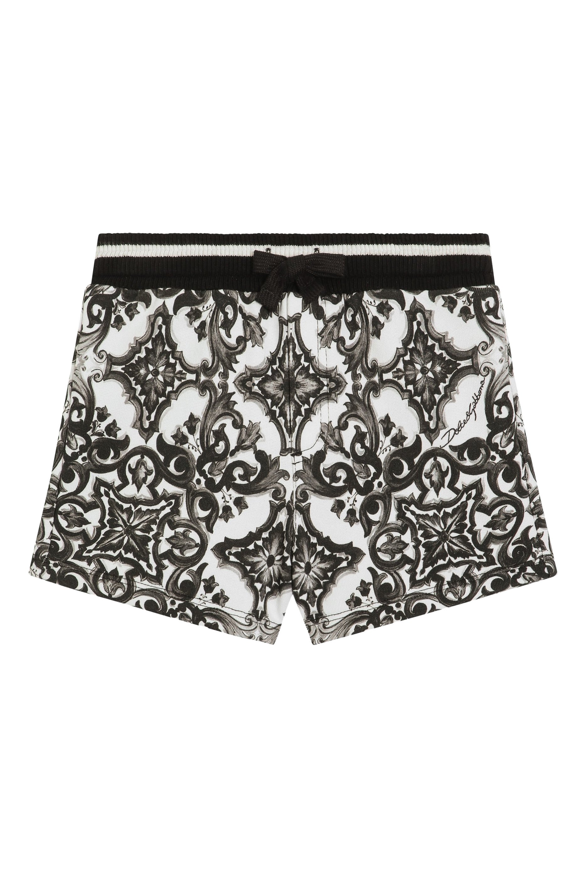 Kids Majolica-Print Fleece Bermuda Shorts