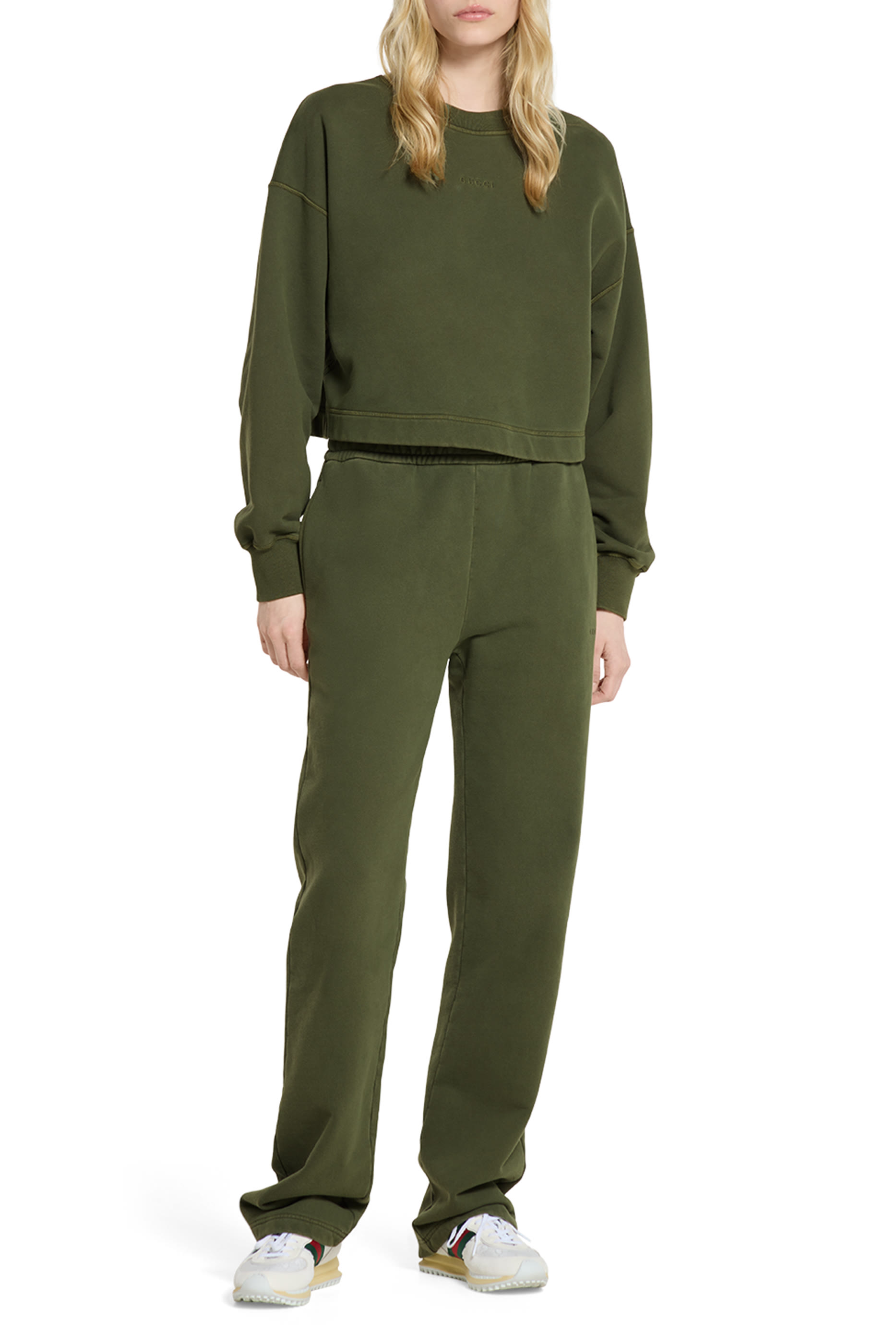 Logo Embroidered Cotton Jersey Leisure Pants