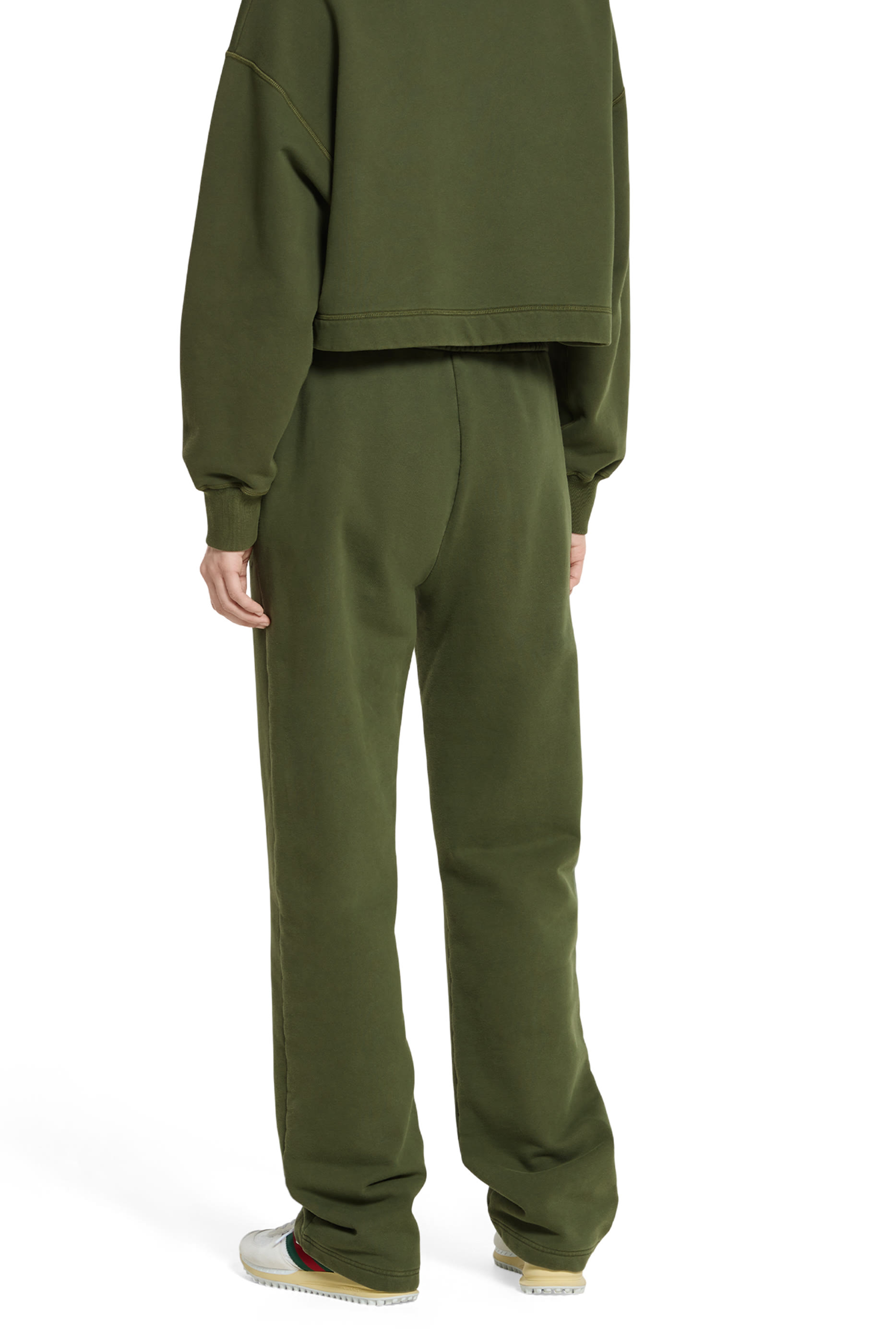 Logo Embroidered Cotton Jersey Leisure Pants