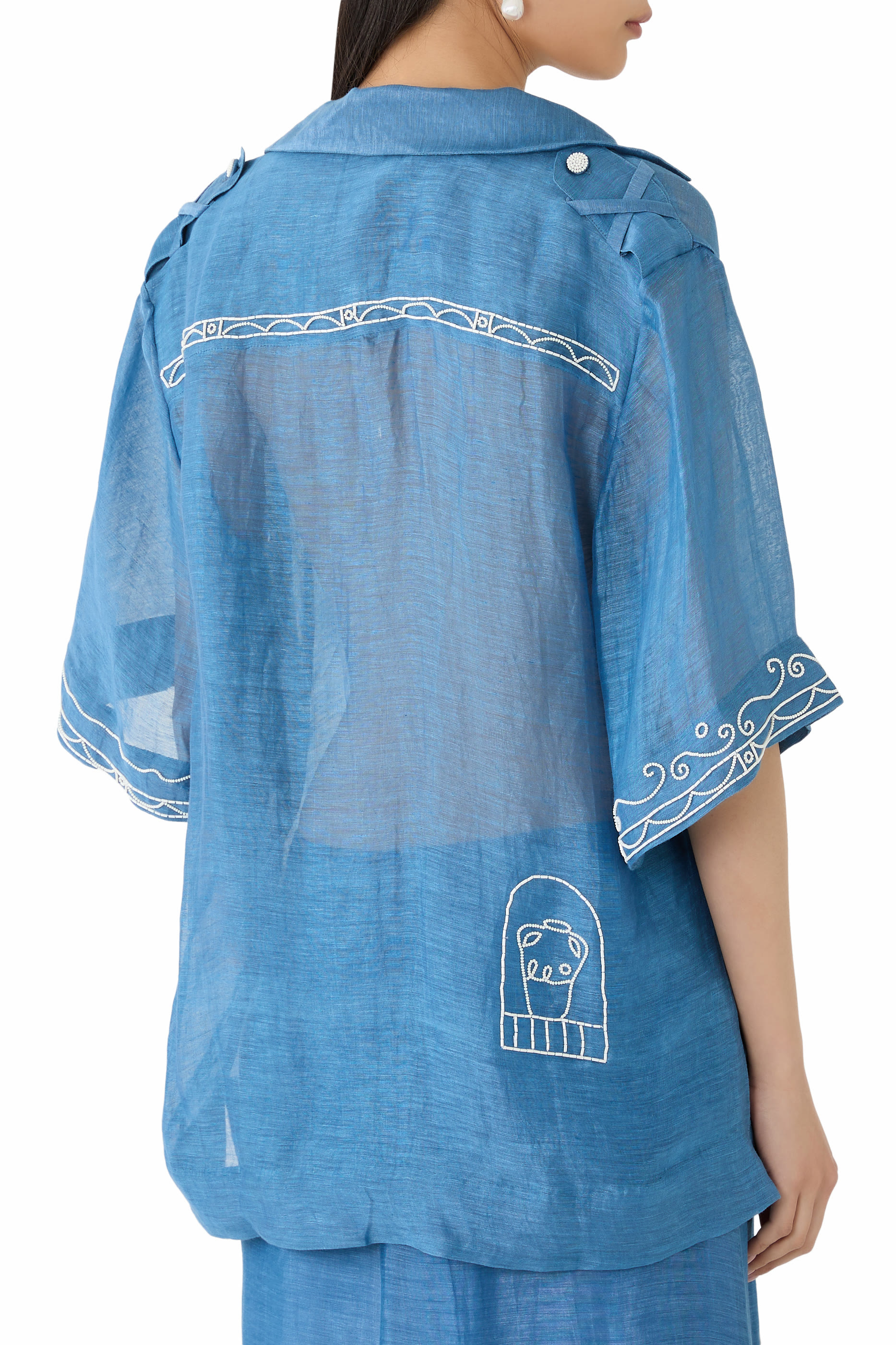 Yasmeen Embellished Oversized Shirt 