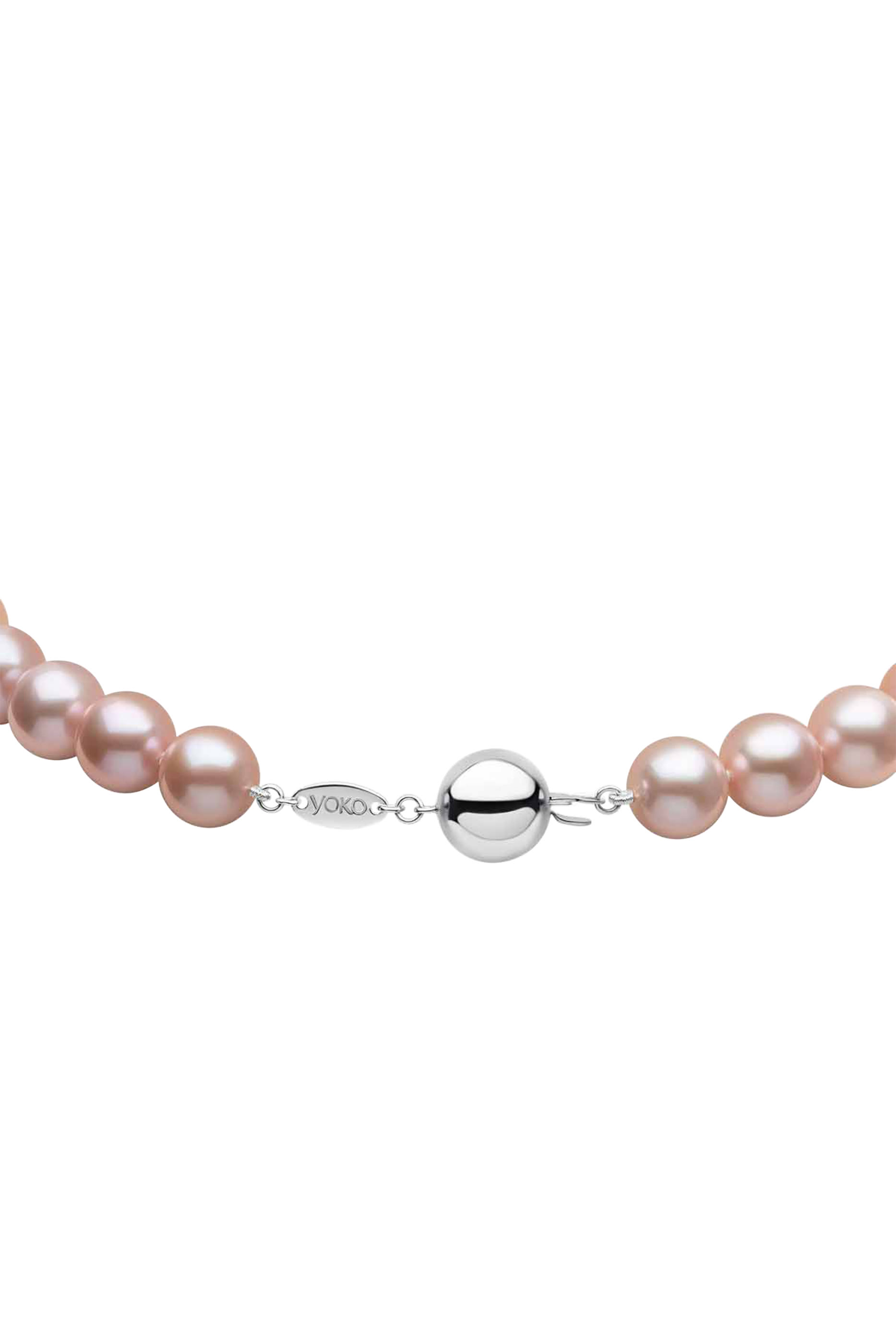 Classic Necklace,  18K White Gold with Freshwater Pink Pearls