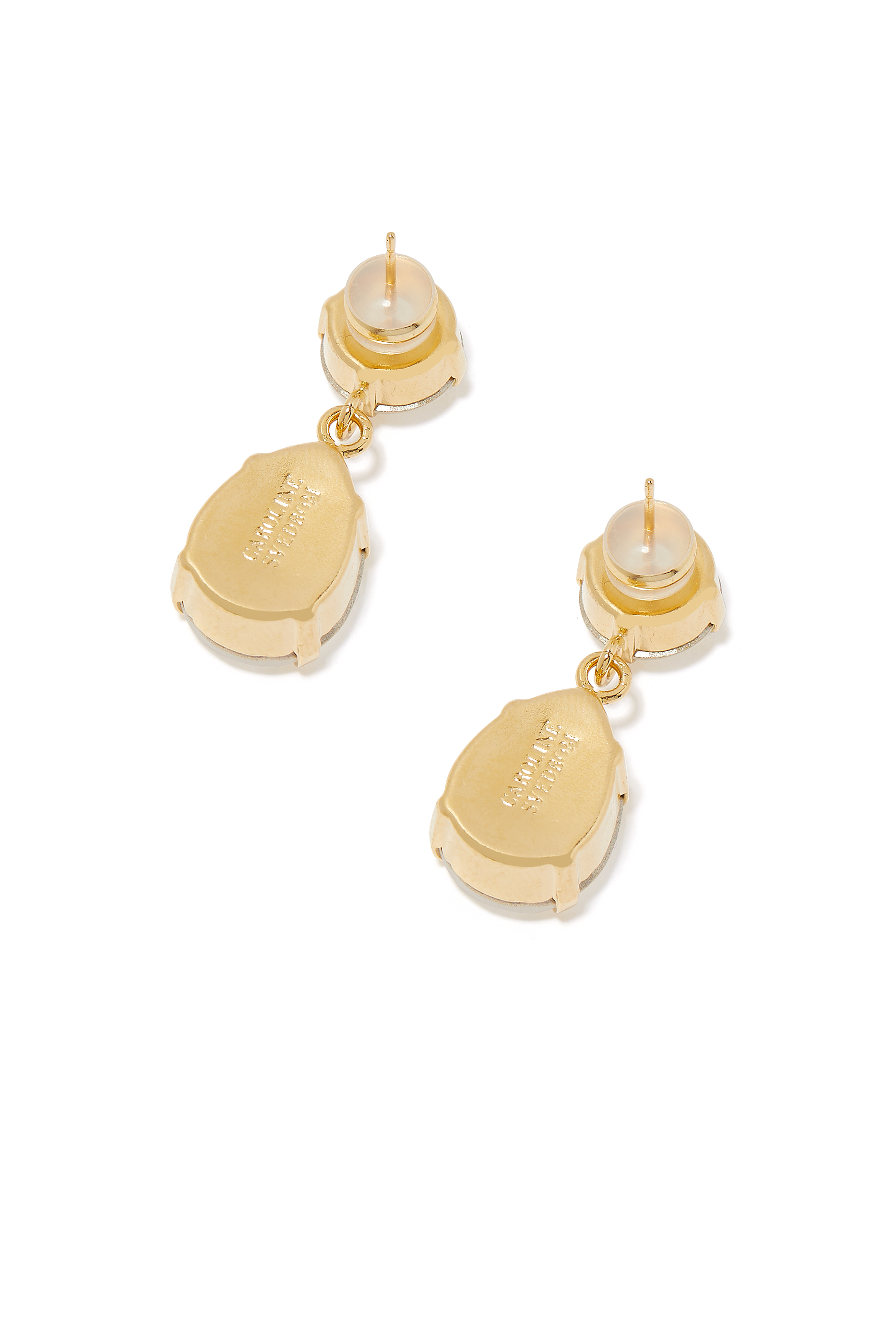 Classic Drop Earrings, 18K Gold/Rhodium & Crystals