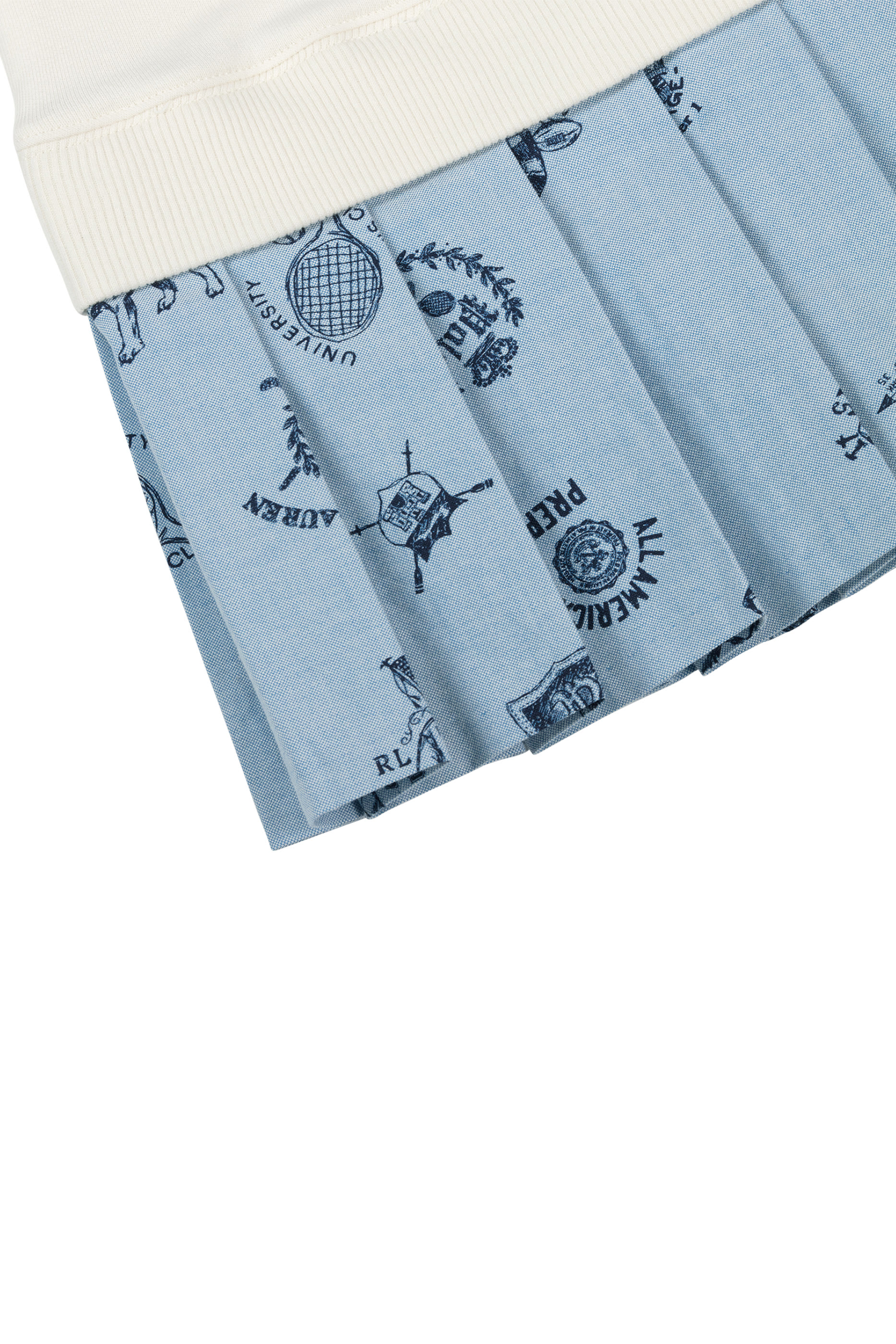 Kids Print-Skirt Terry Quarter-Zip Dress