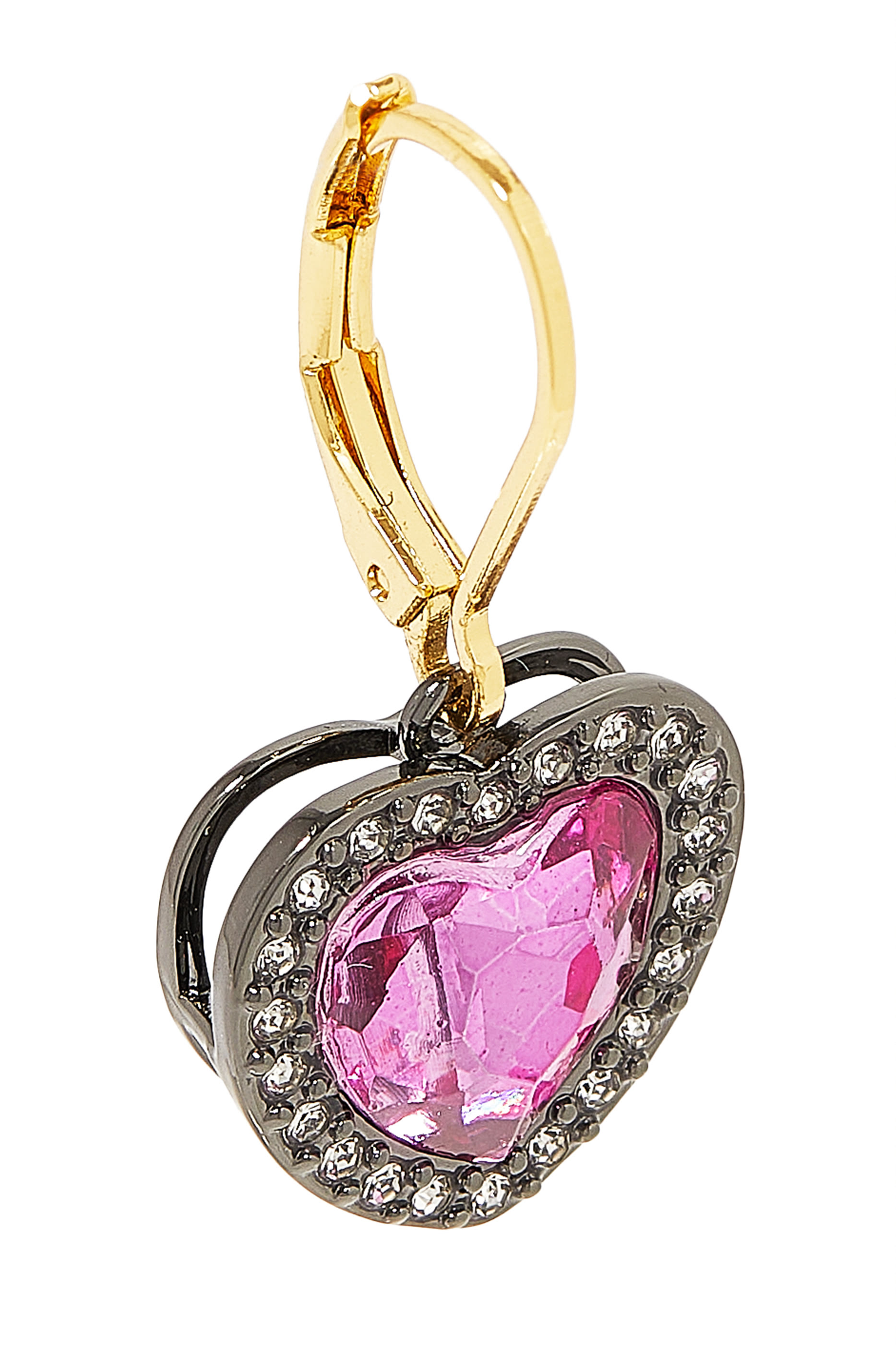 Crystal Heart Earrings, Gold-Plated Metal & Crystals