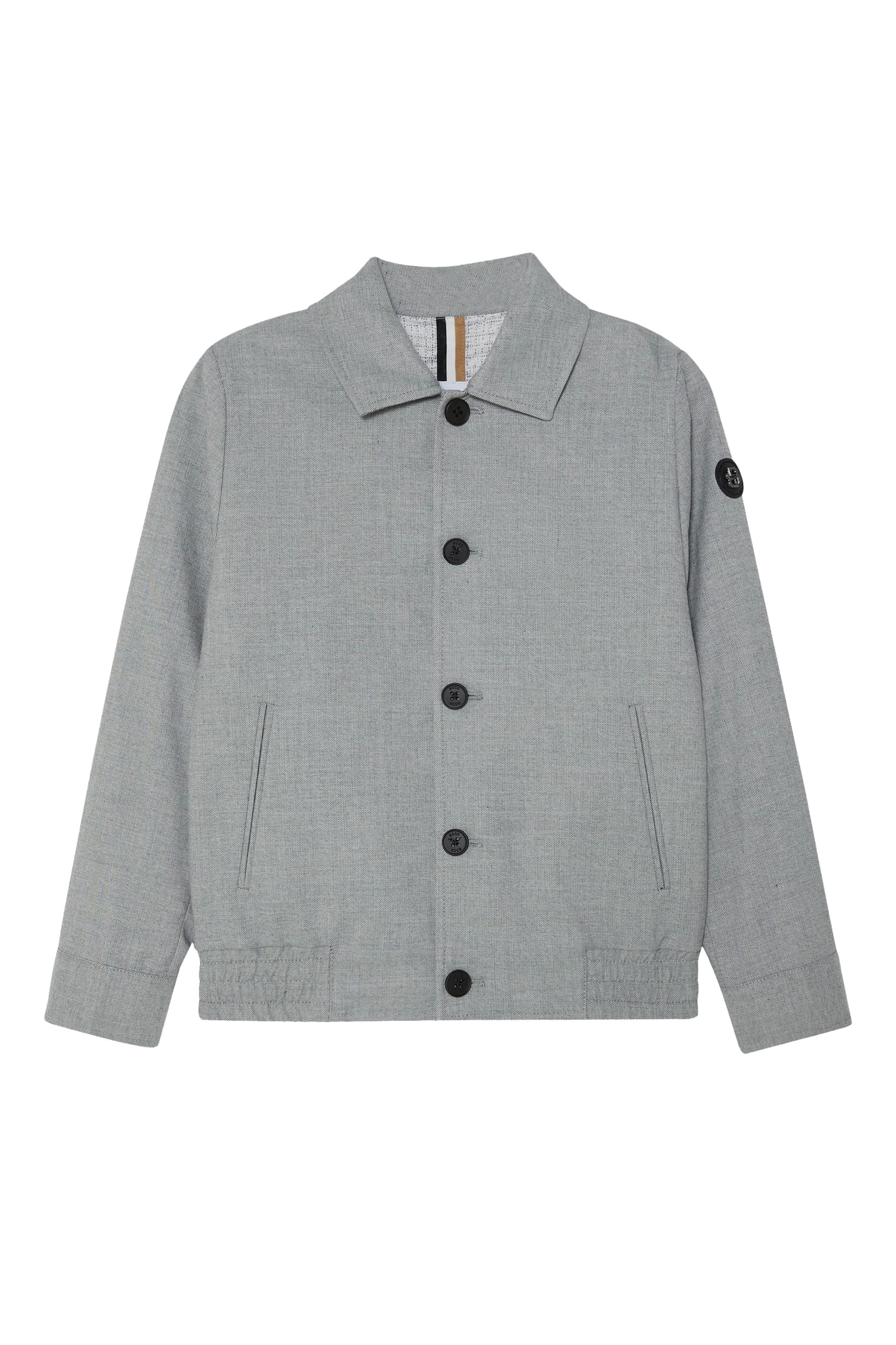 Kids Logo-Patch Button-Up Jacket