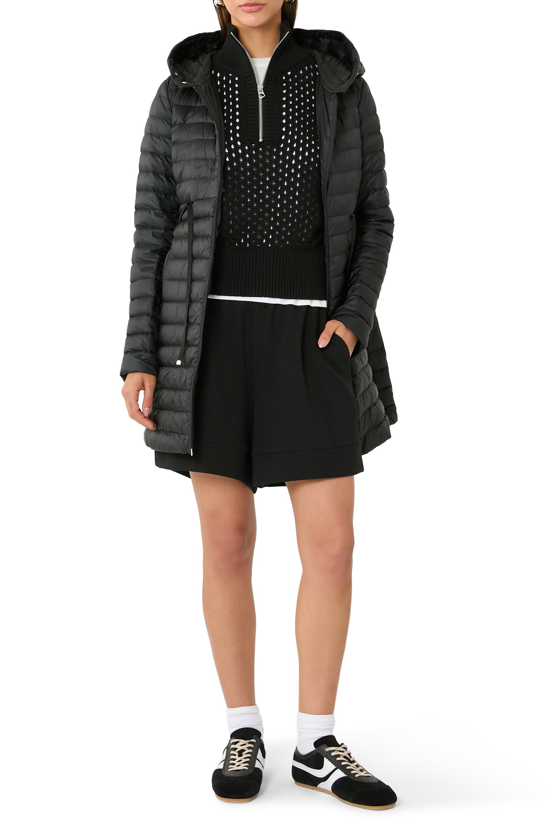 Barbel Hooded Fit & Flare Long Down Jacket