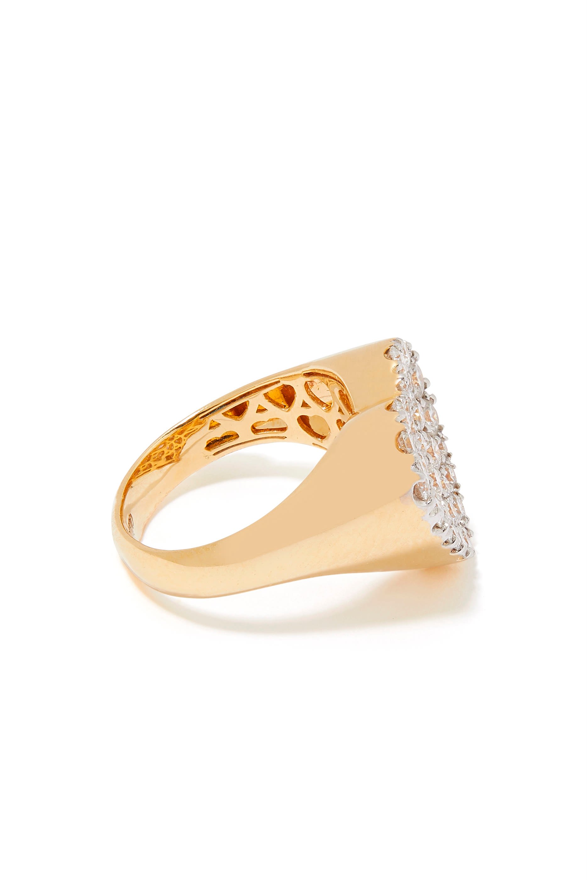 Heart Pinky Ring, 18k Yellow Gold & Diamonds