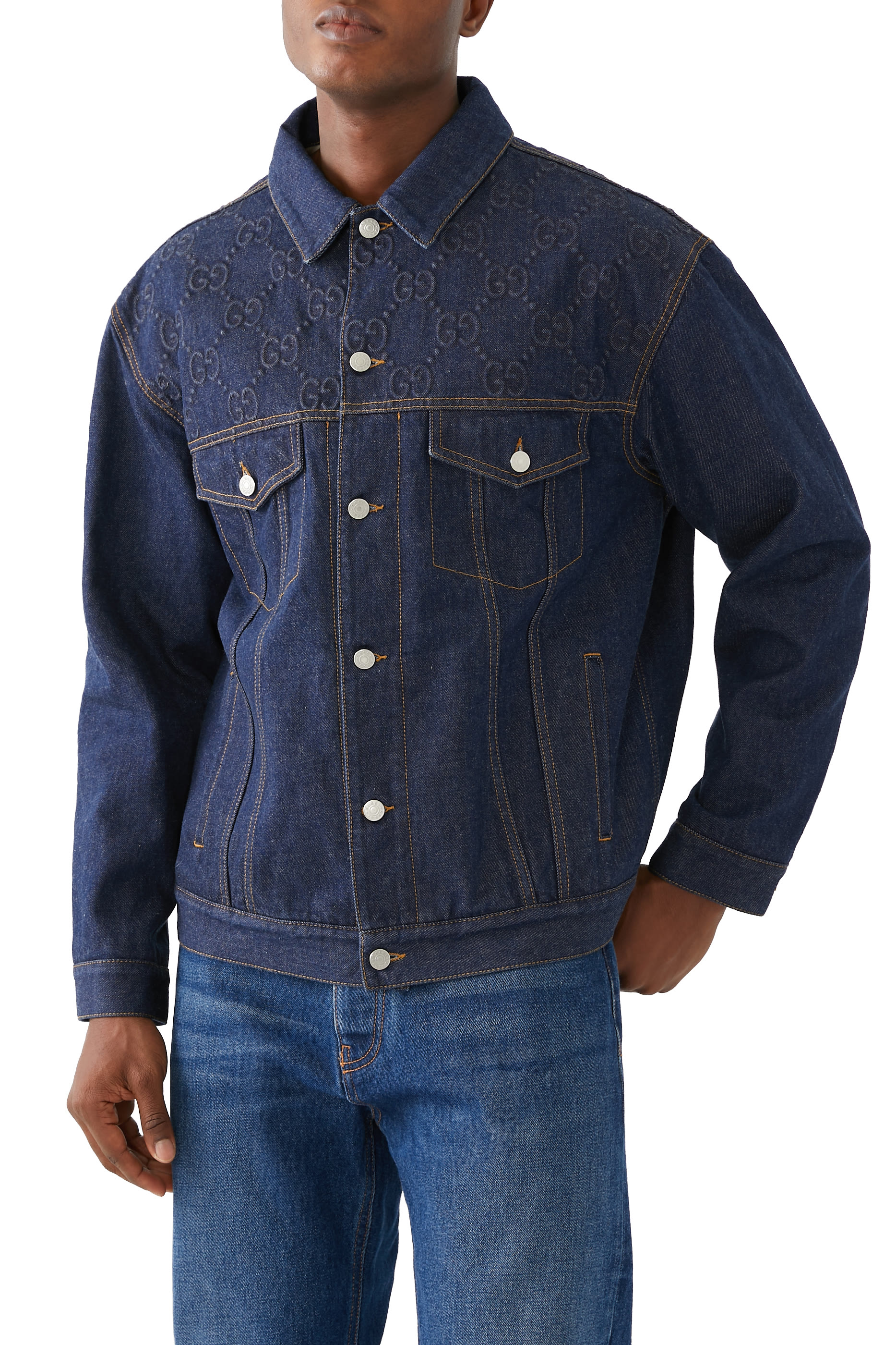 GG Embossed Denim Jacket