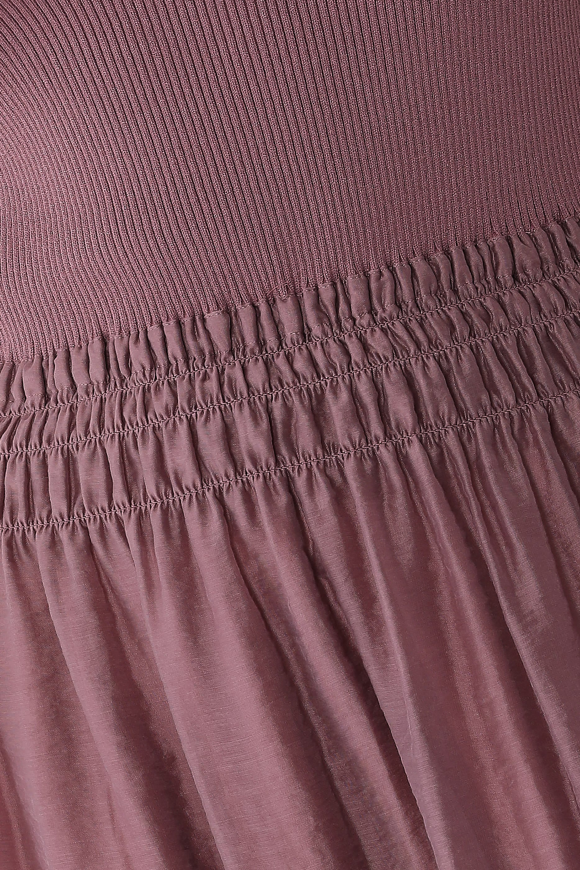 Square-Neck Mixed-Media Dress