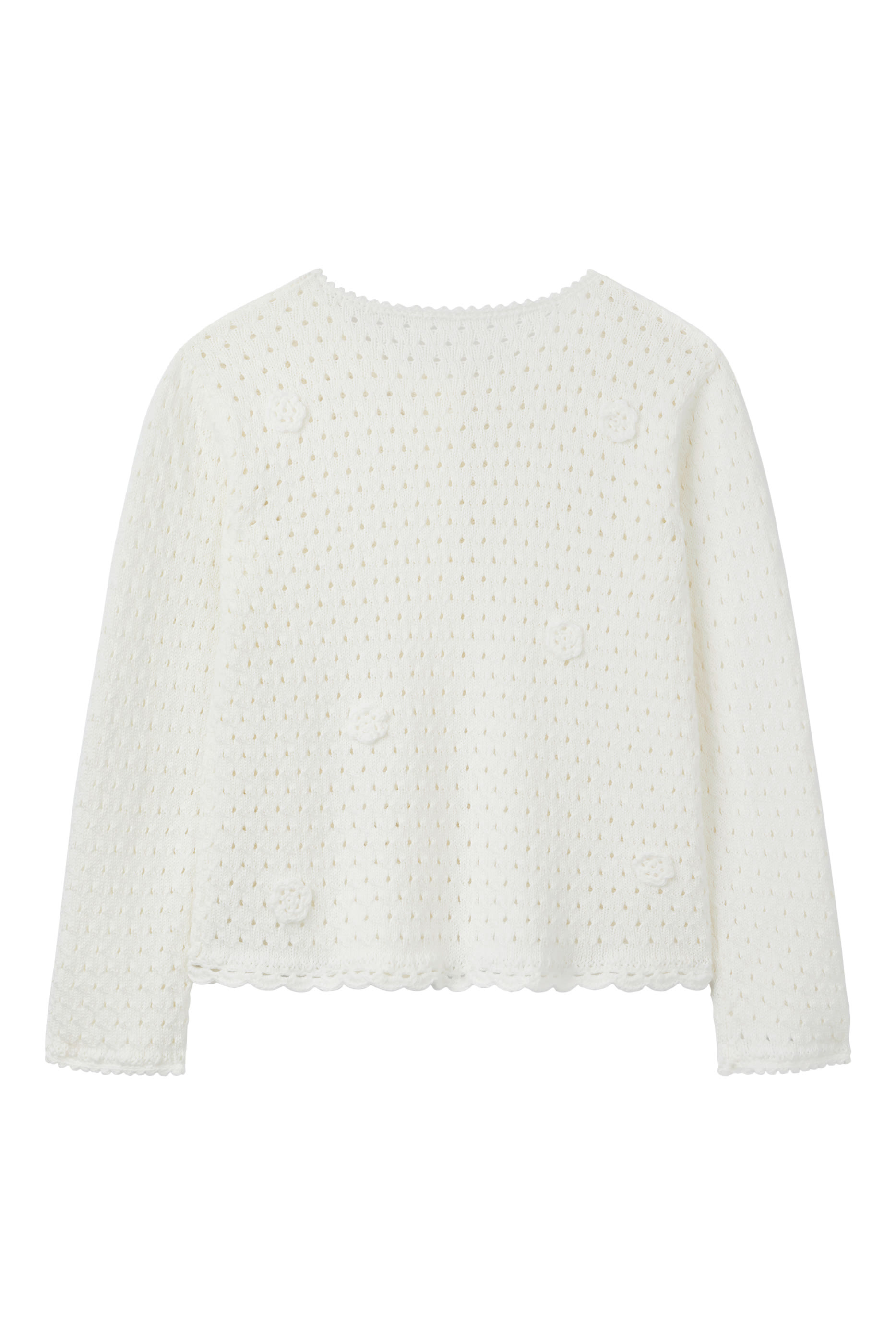 Kids Crochet Flower Organic Cotton Cardigan
