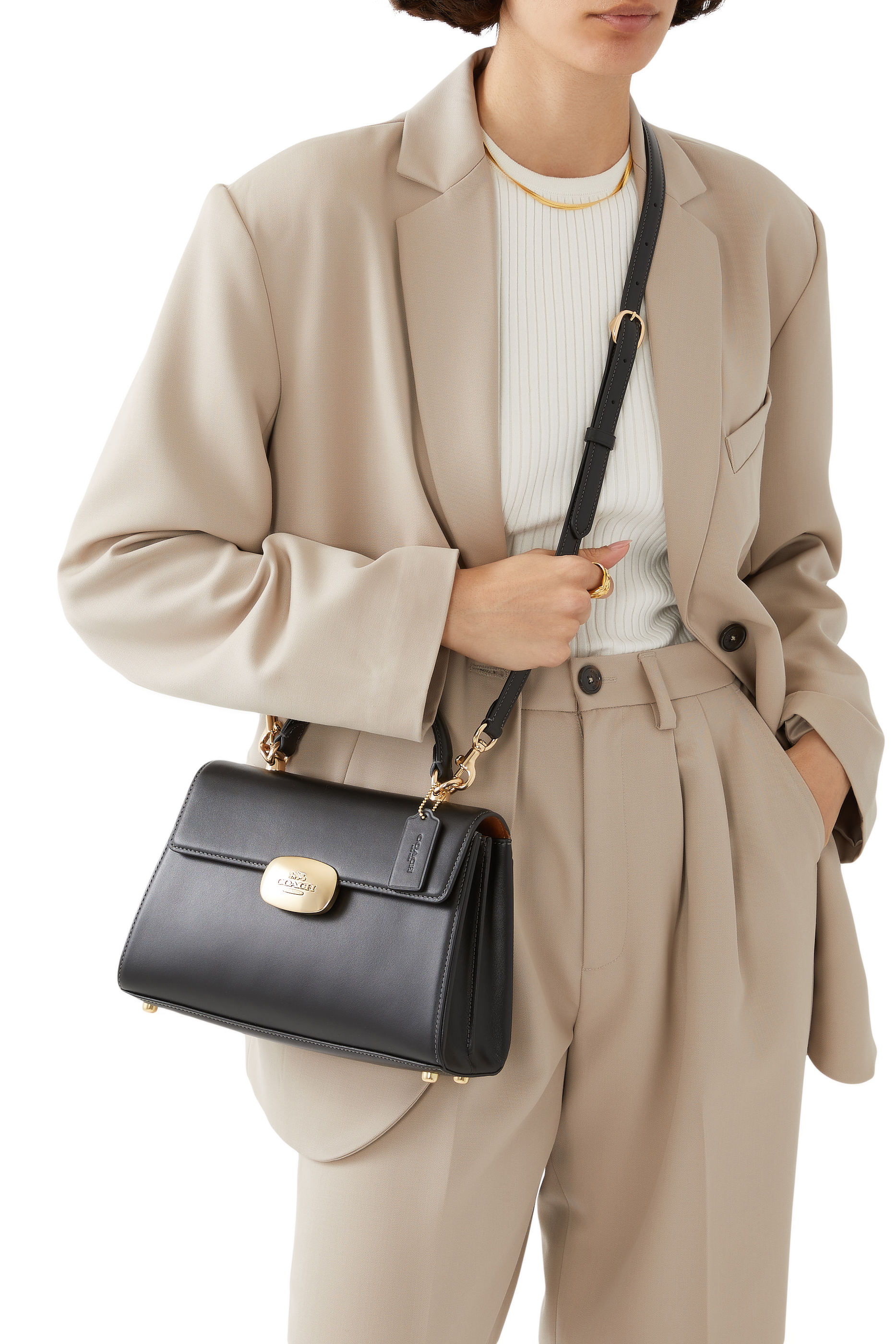 Eliza Top-Handle Leather Satchel Bag