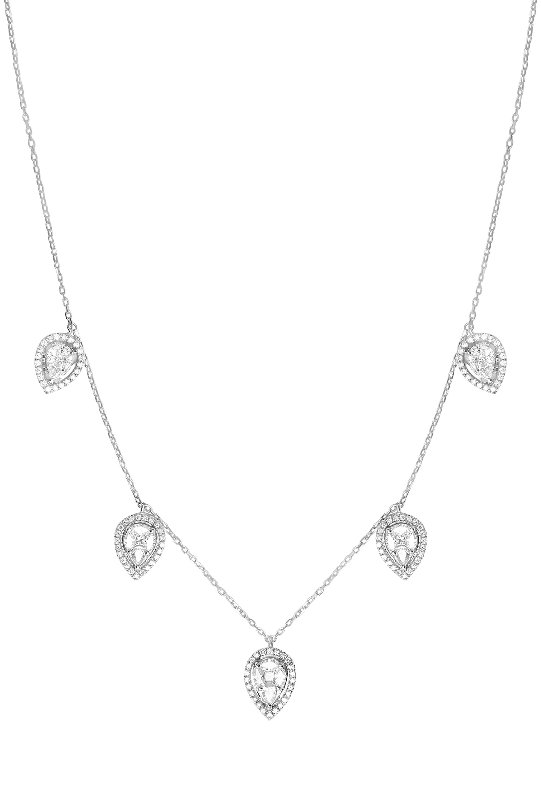 &Eacute;clat Choker 5 Pears, 18k White Gold & Diamonds