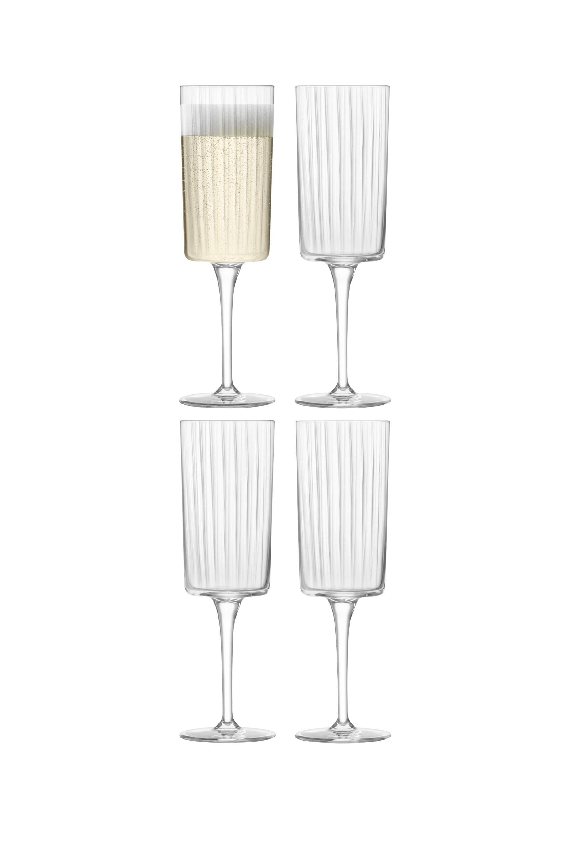 Gio Line Beverage Flute Glass, Set of 4