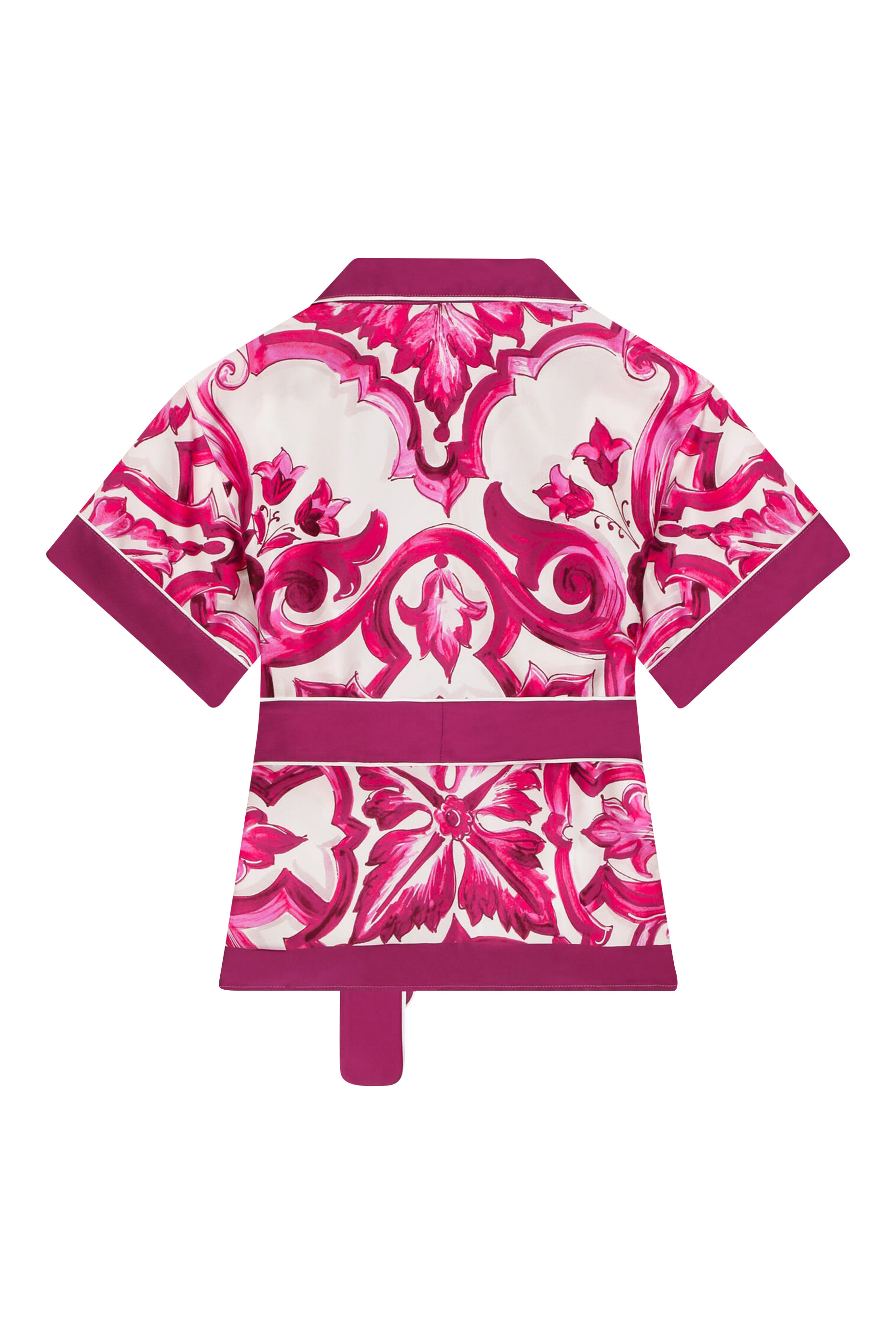 Kids Majolica Print Belted Shirt