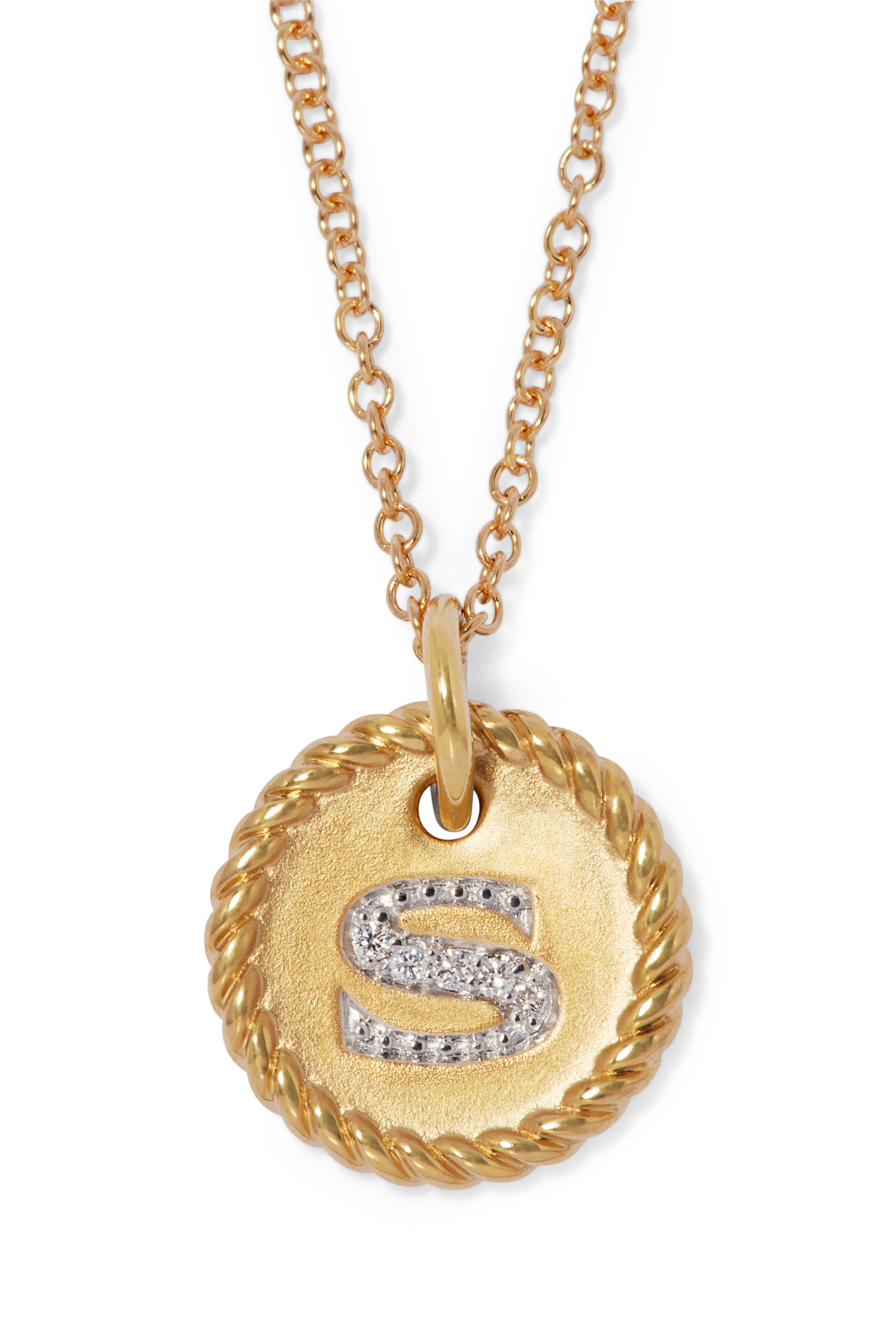 Initial S Charm Necklace