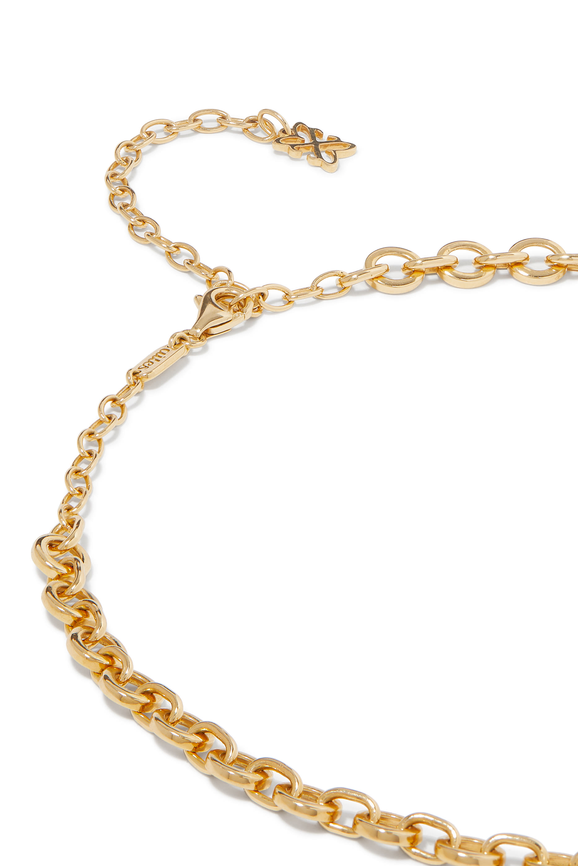 Single Chain Necklace, 18k Yellow Gold & Diamonds