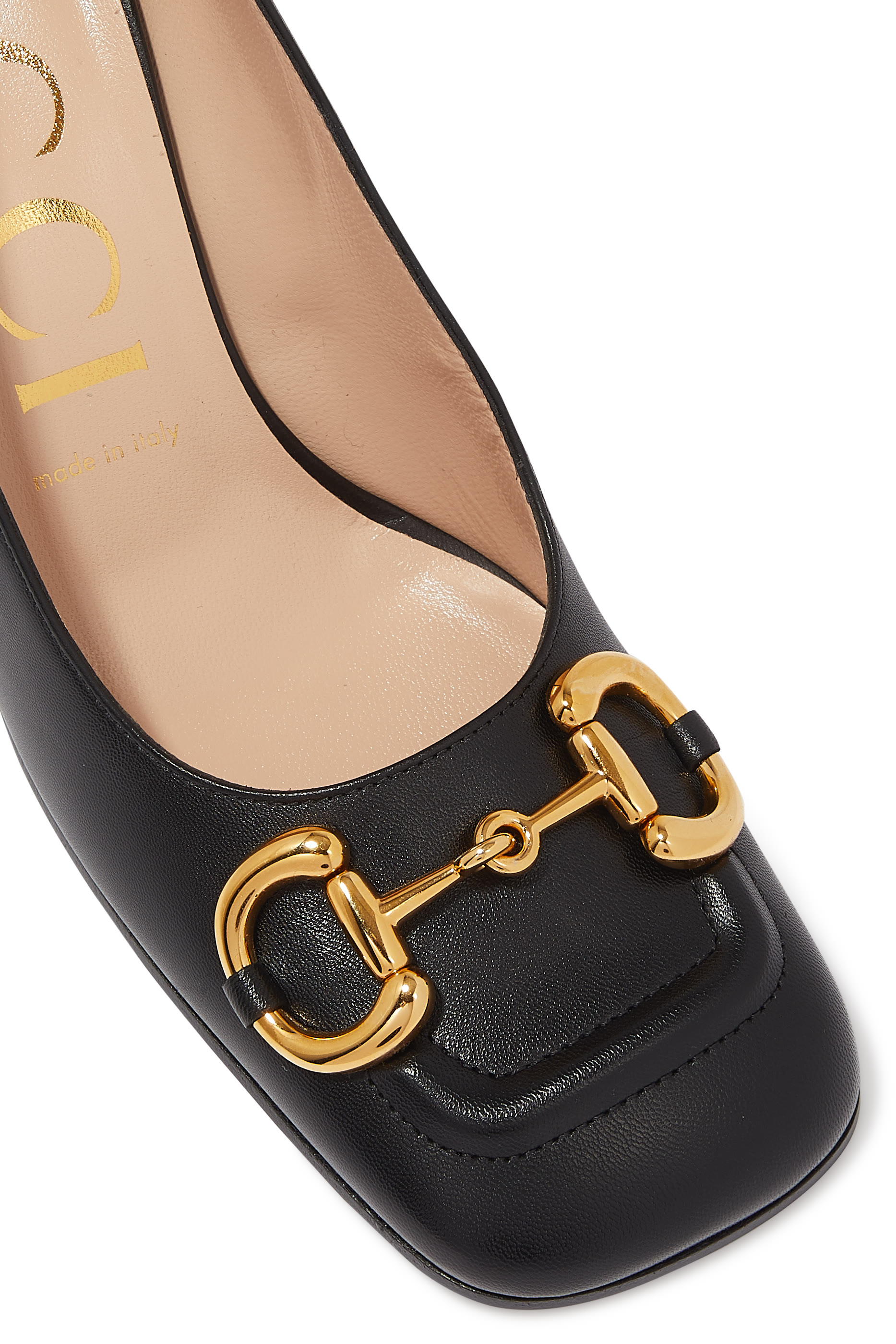 Horsebit Mid Heel Pumps