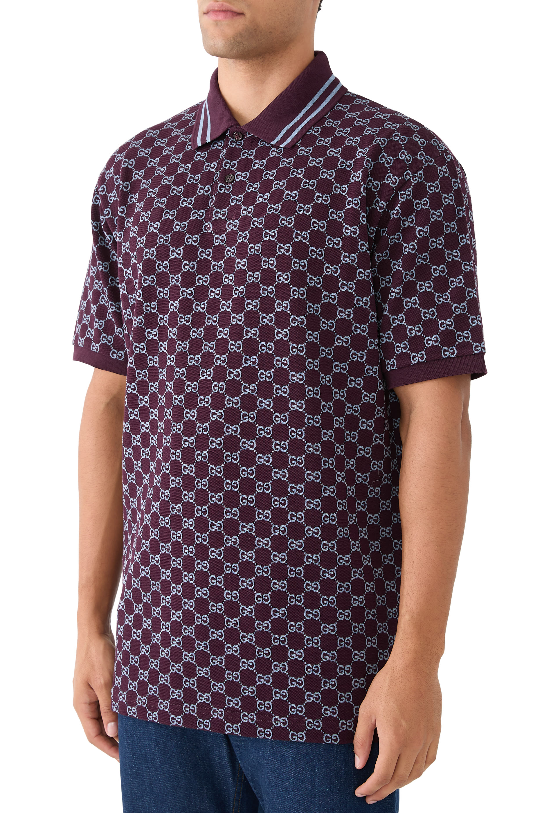 GG Cotton Piquet Jacquard Polo Shirt