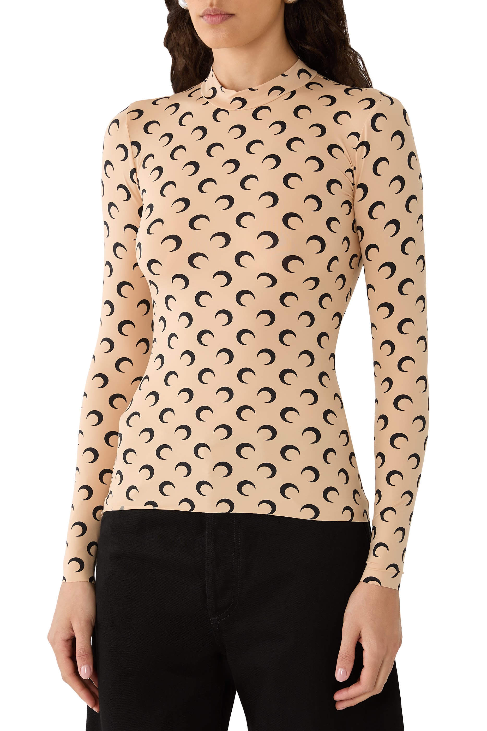 Recycled Moon Jersey Second Skin Highneck Top