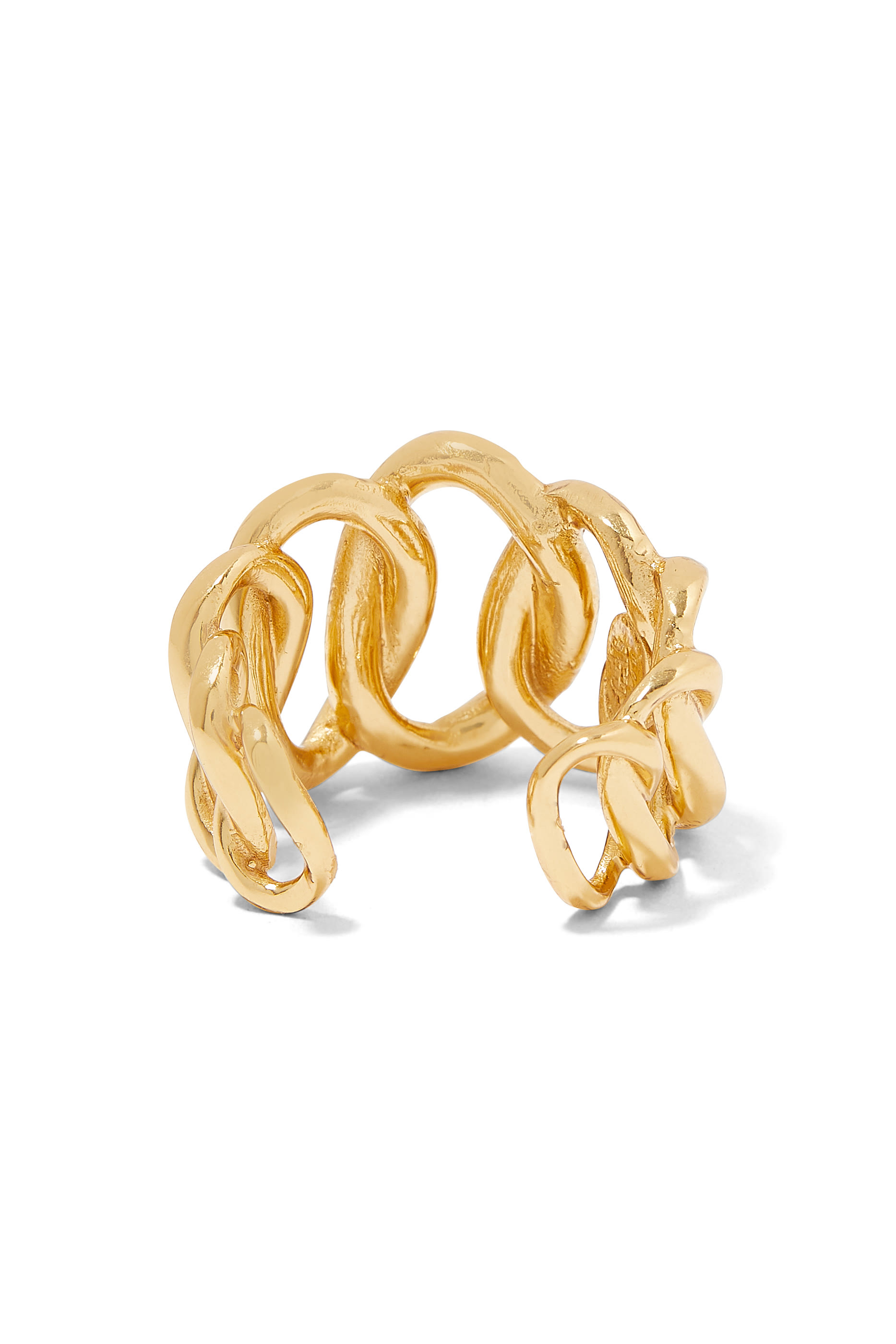 Bronx Chain Ring, Gold-Plated Metal