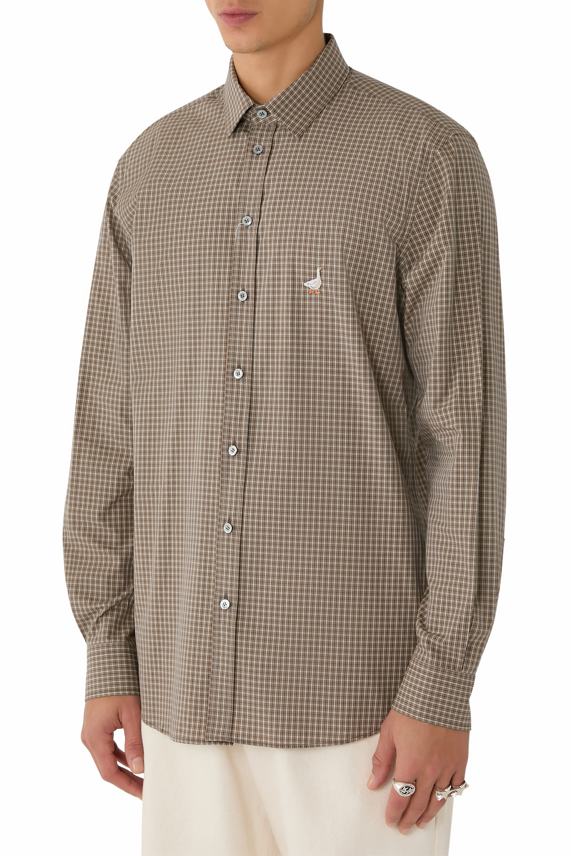 Goose Embroidery Poplin Shirt