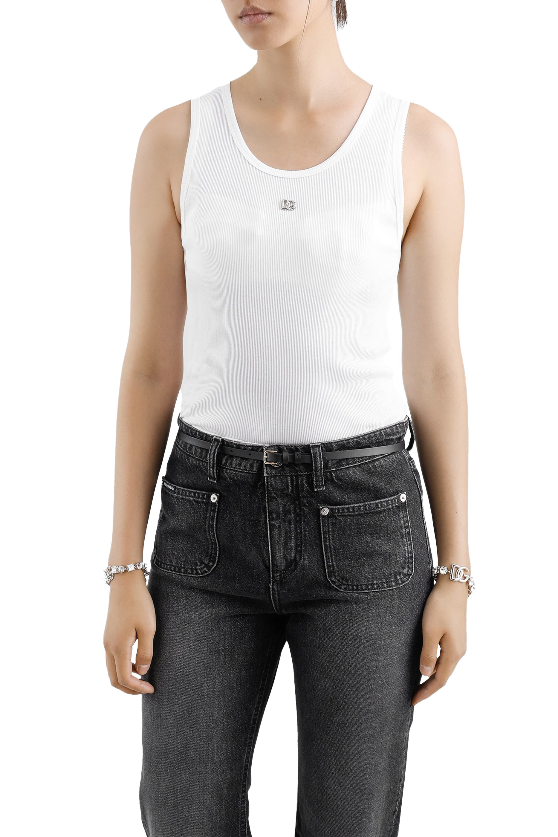 DG Logo Fine-Rib Jersey Tank Top